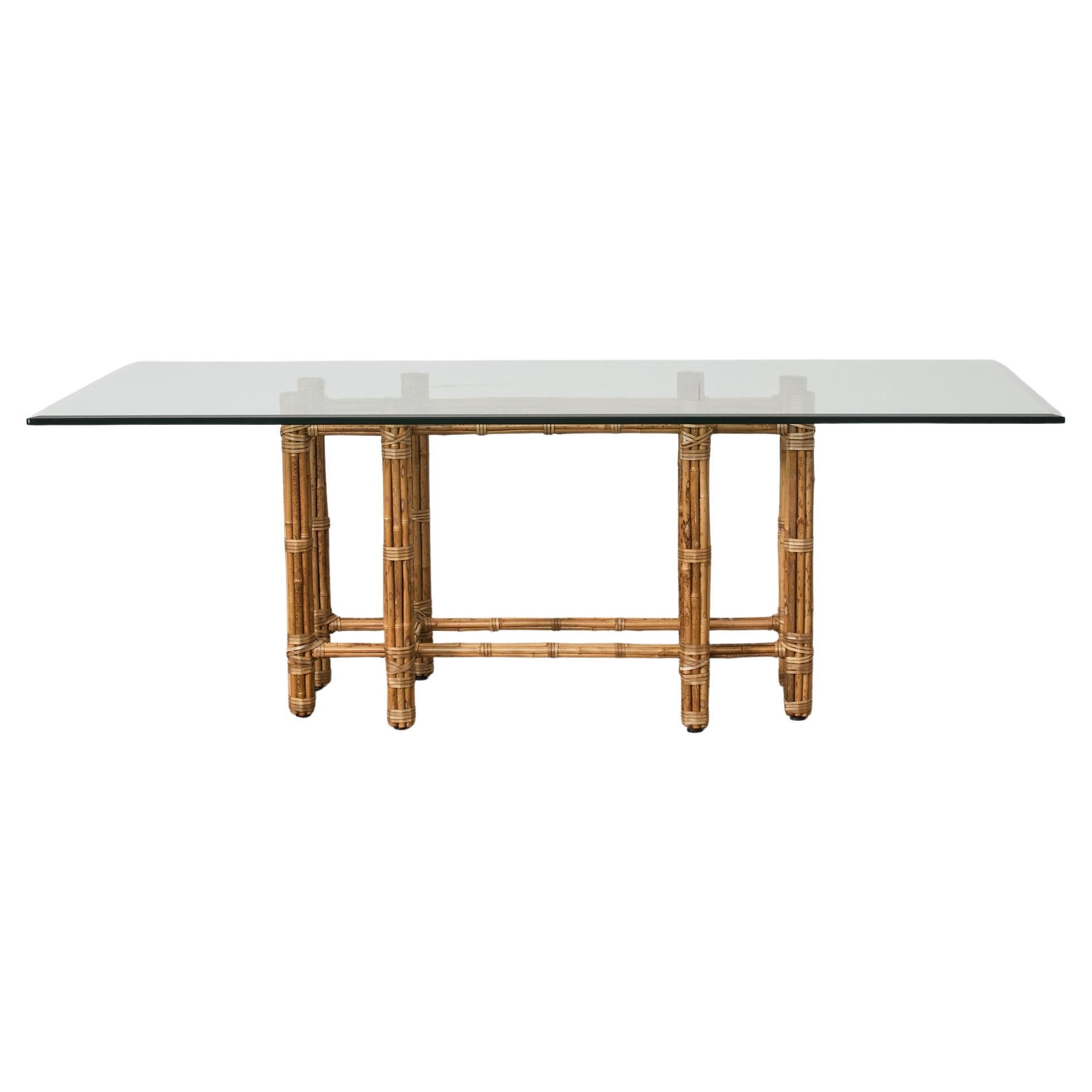 McGuire Organic Modern Blonde Bamboo Rectangular Dining Table For Sale