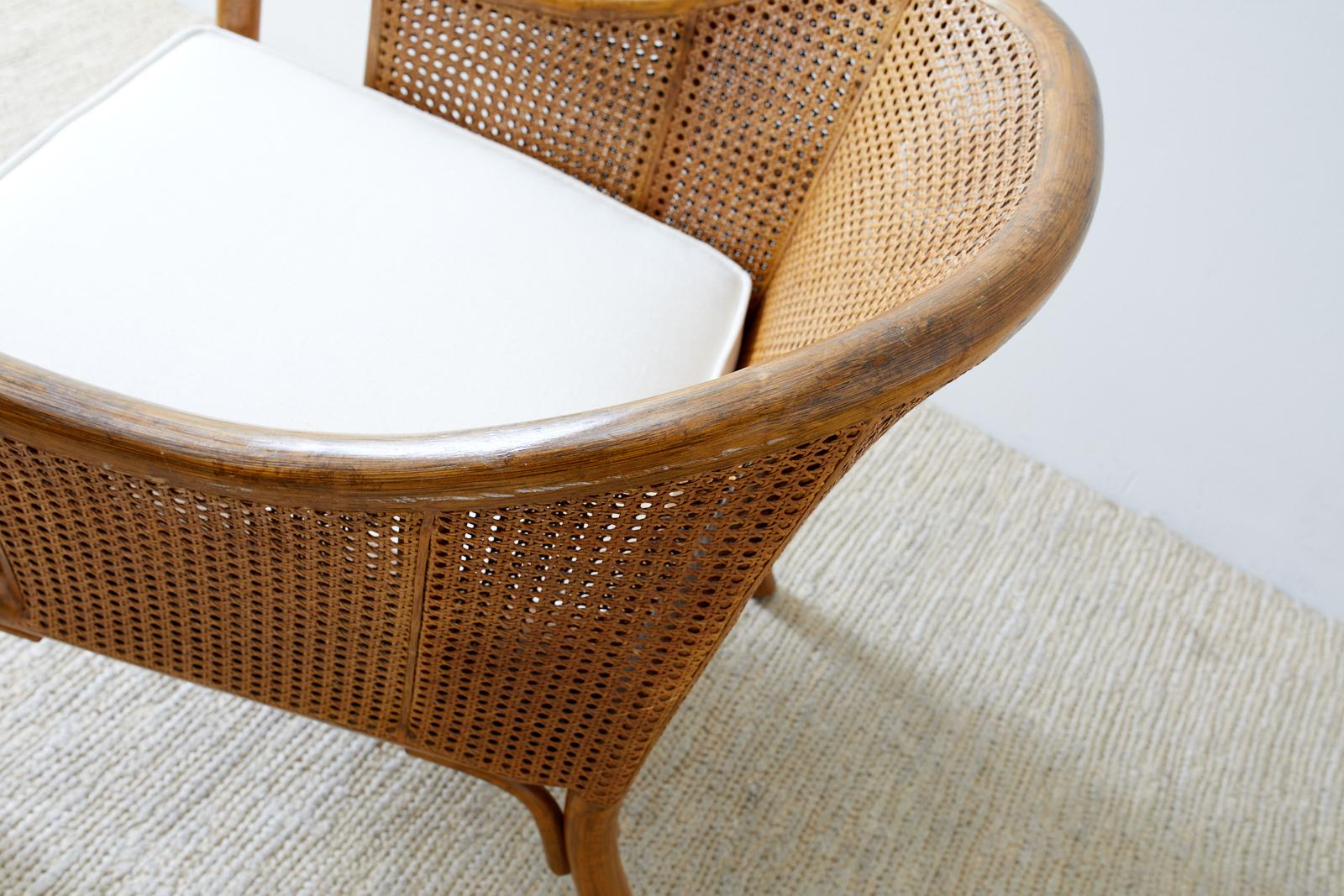 McGuire Organic Modern Caned Rattan Barrel Chair 4