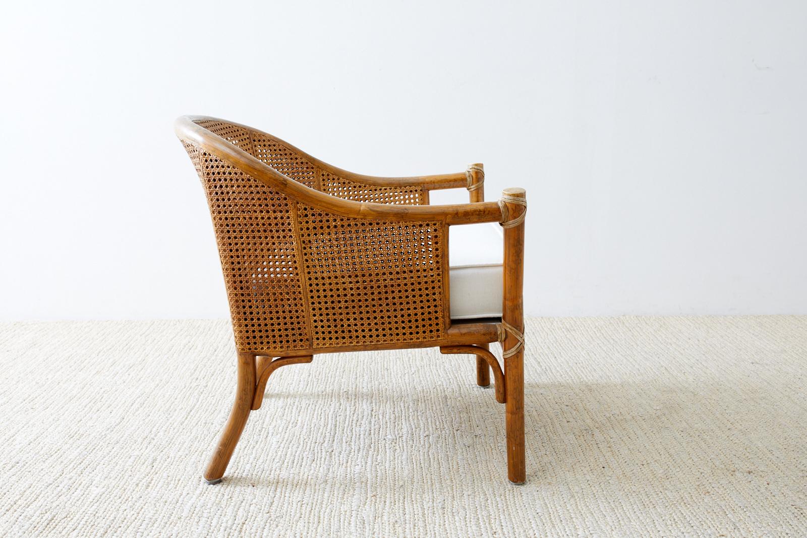 McGuire Organic Modern Caned Rattan Barrel Chair 6