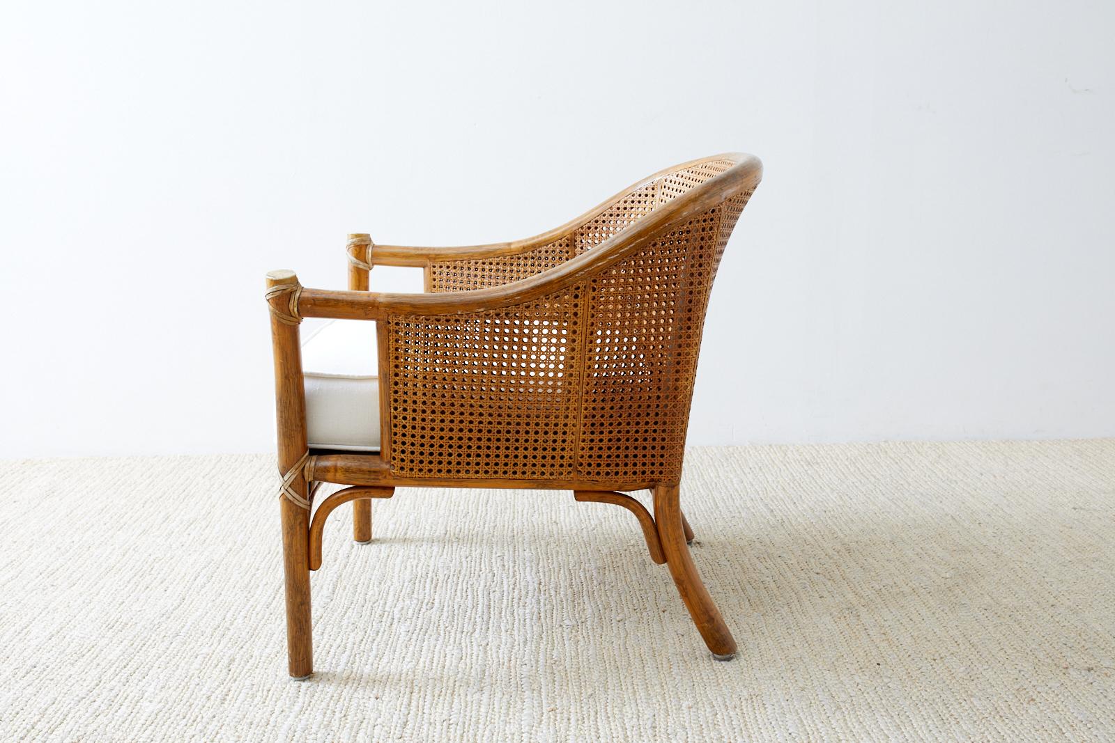 American McGuire Organic Modern Caned Rattan Barrel Chair