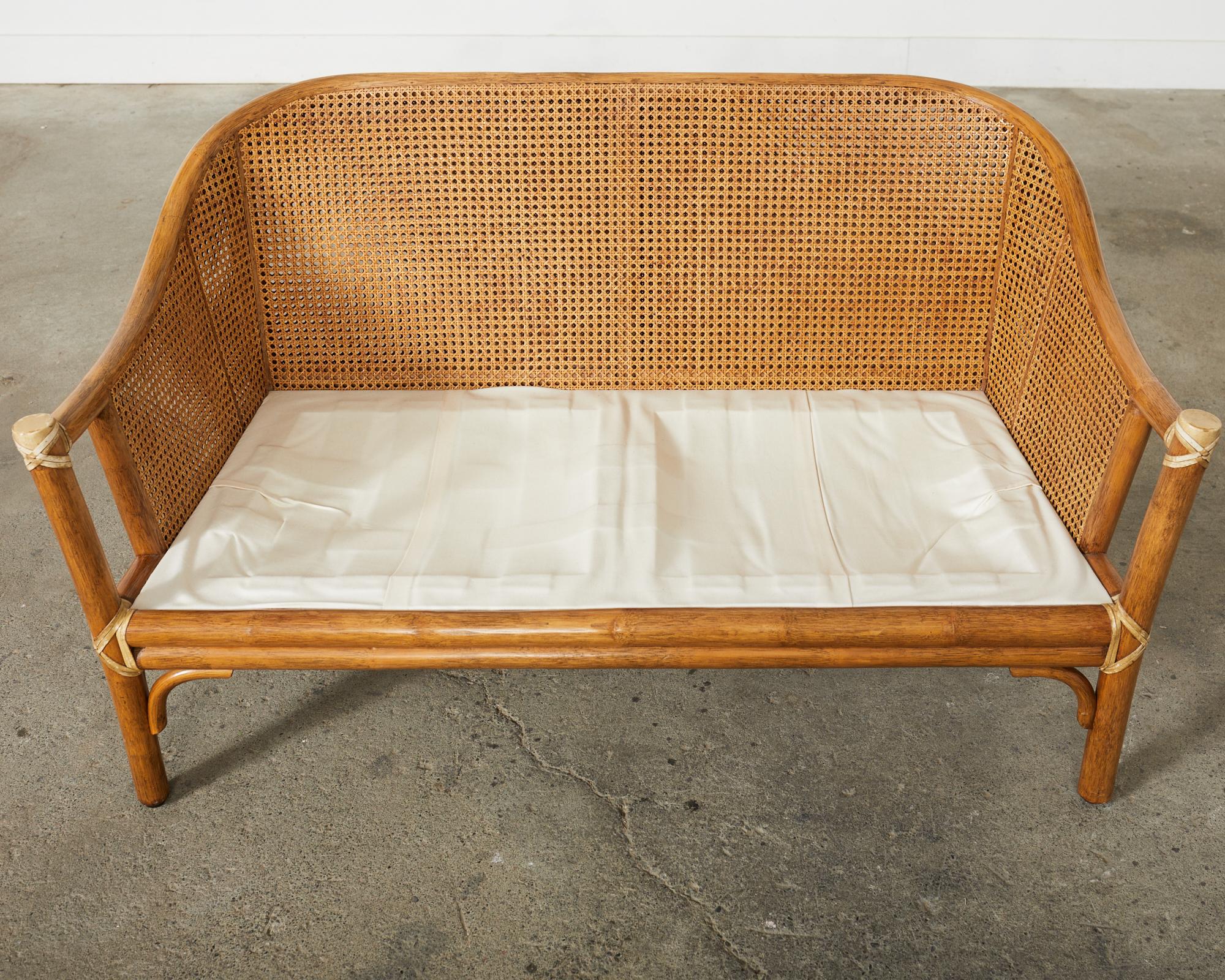 McGuire Organic Modern Caned Rattan Settee Loveseat  For Sale 8