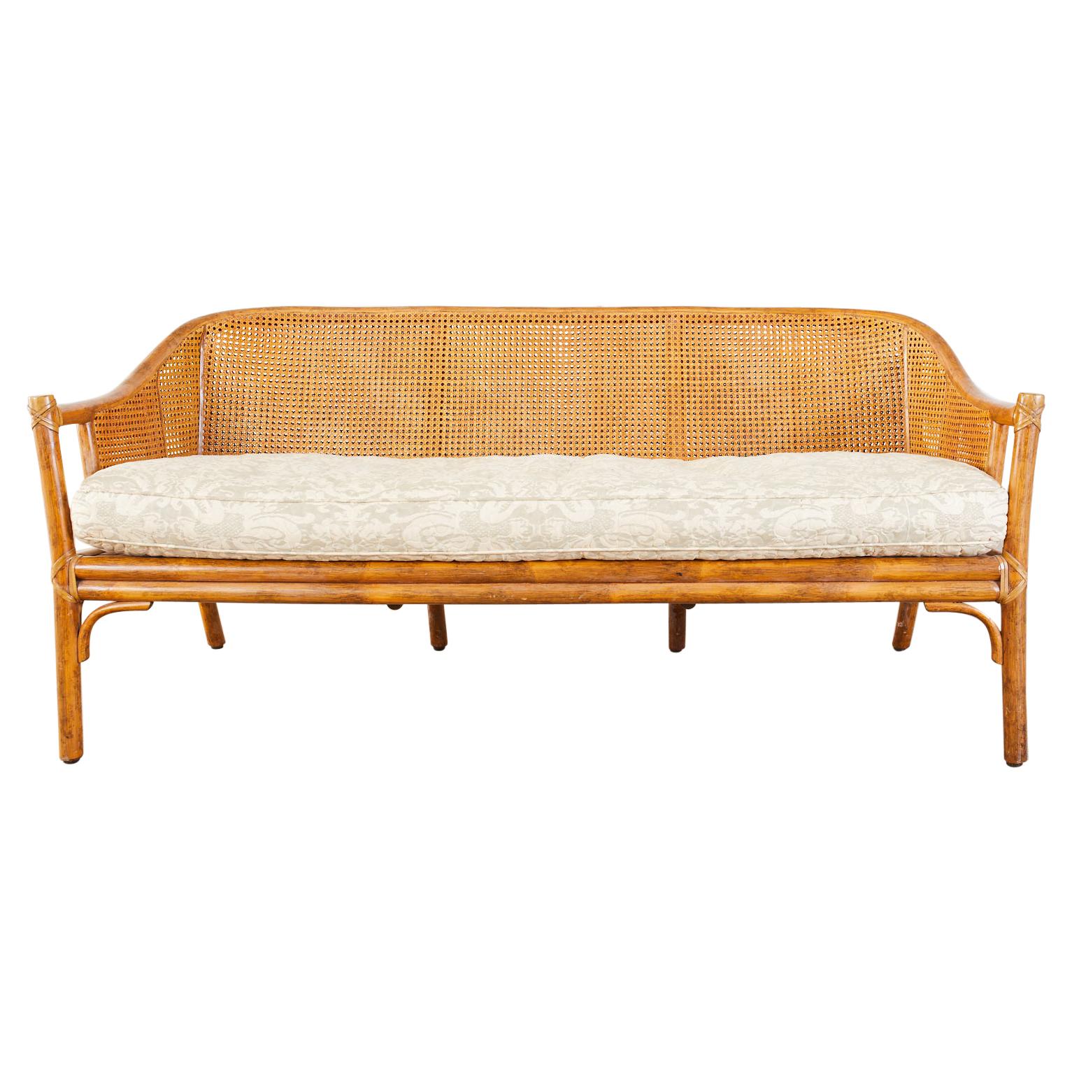 McGuire Organic Modern Caned Rattan Sofa Settee
