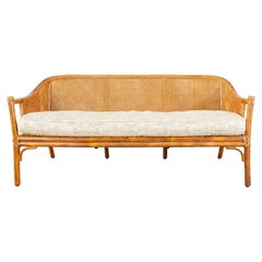 McGuire Modernes Sofa aus Rattan mit Schilfrohr