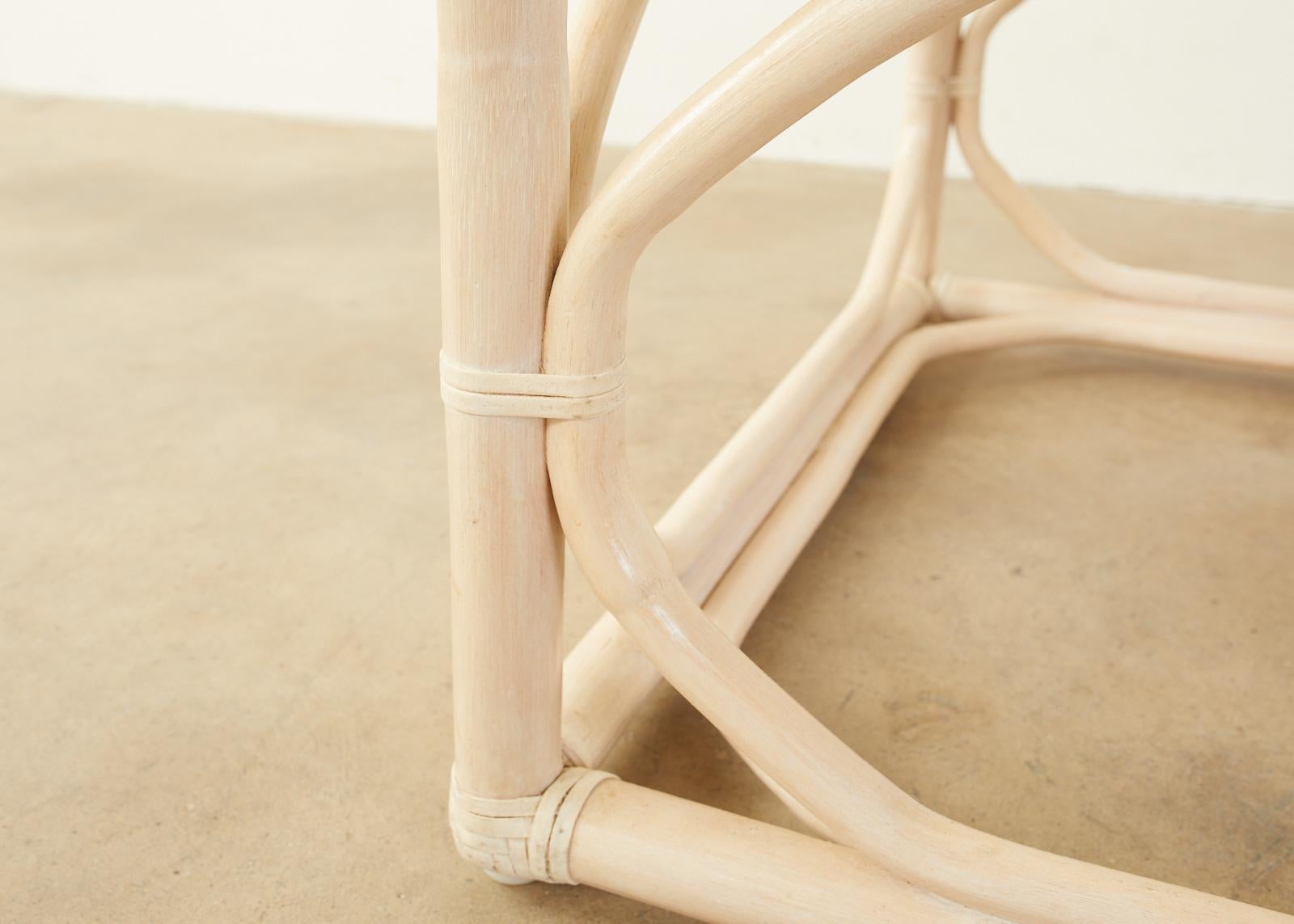 McGuire Organic Modern Cerused Rattan Cocktail Table 4