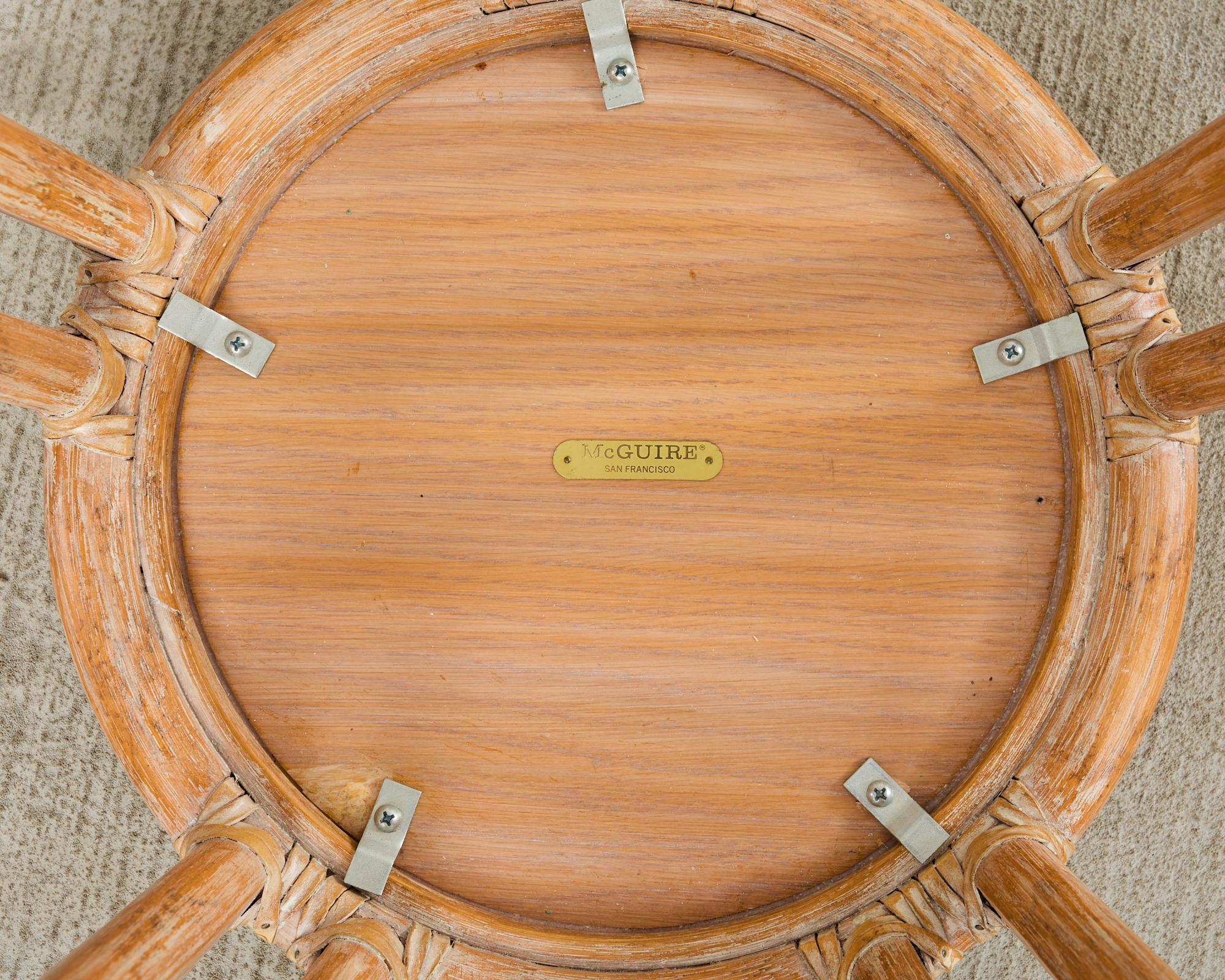 The Modern Modernity Drum Drink Table en rotin cérusé en vente 3