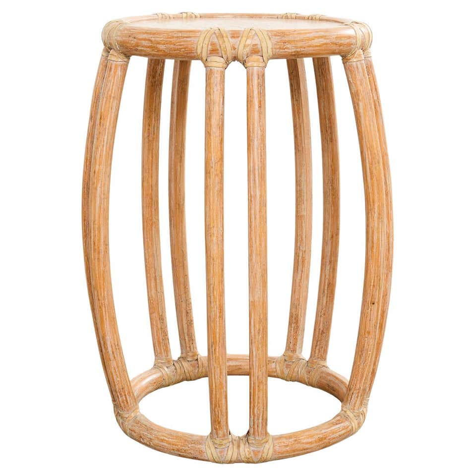 Target Round Rattan Table McGuire Rattan Target Design Cocktail or Occasional Table For Sale at ...