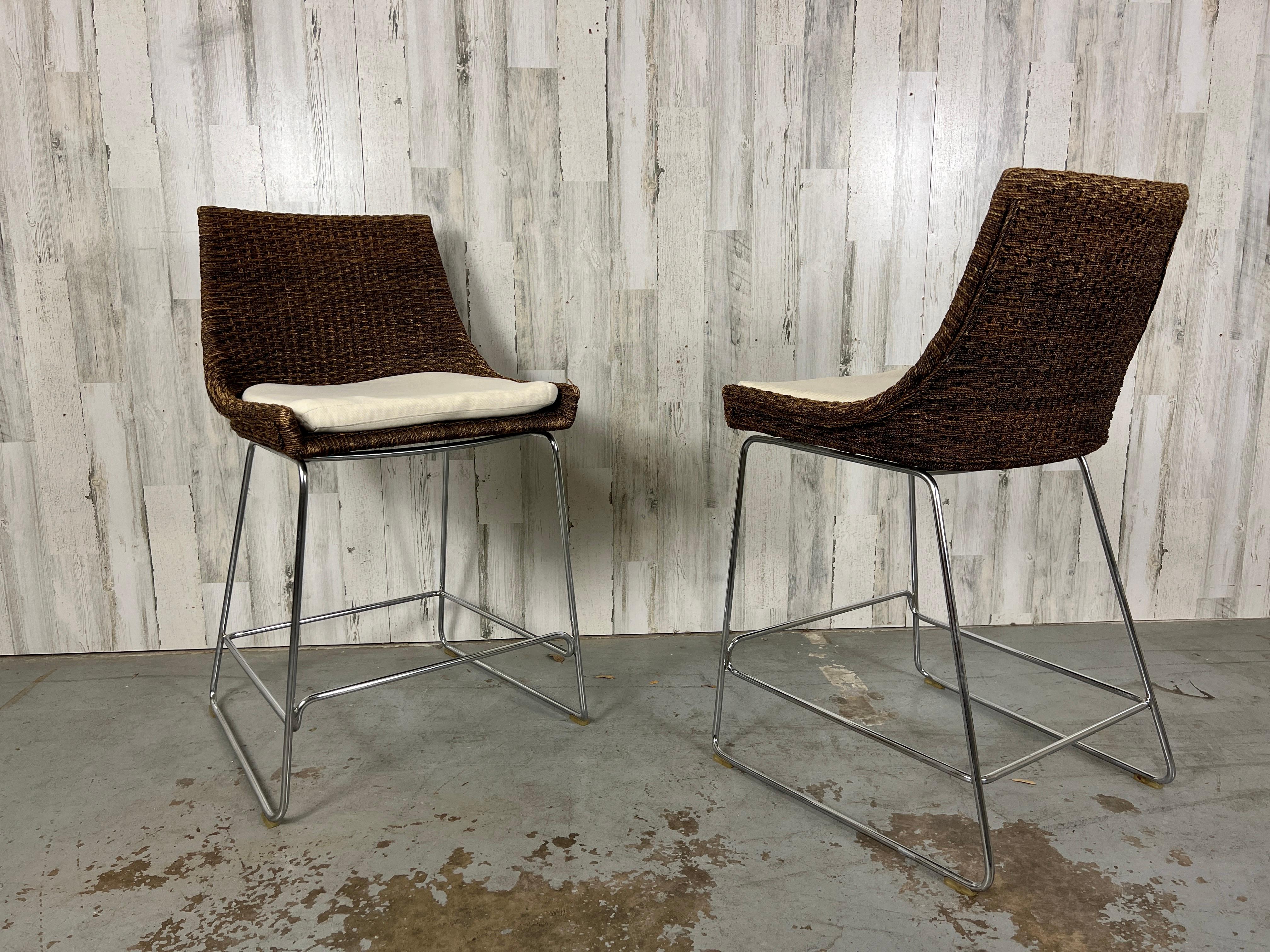 McGuire Organic Modern Counter Stools In Good Condition For Sale In Denton, TX