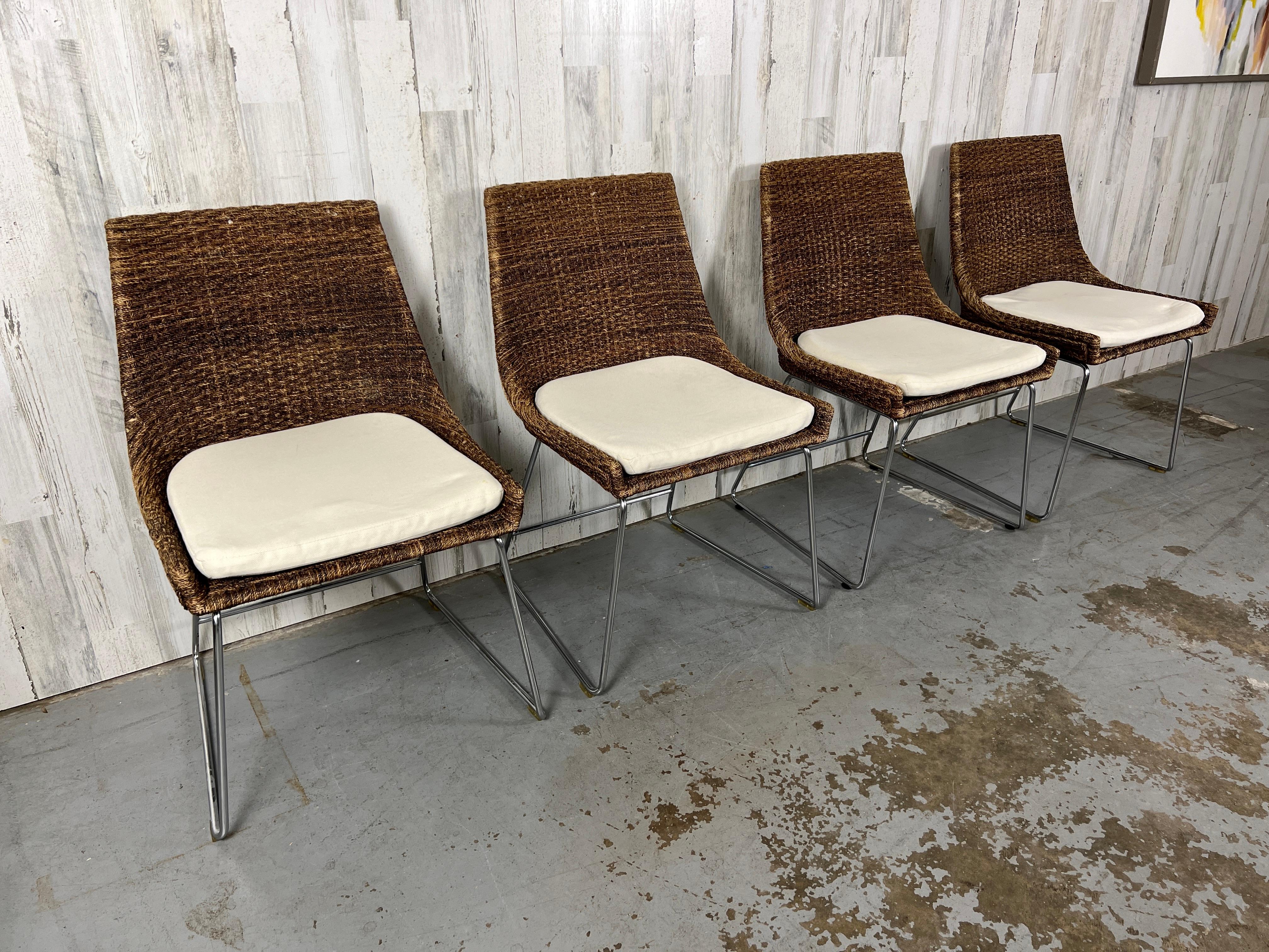 Natural Fiber McGuire Organic Modern Dining Chairs For Sale