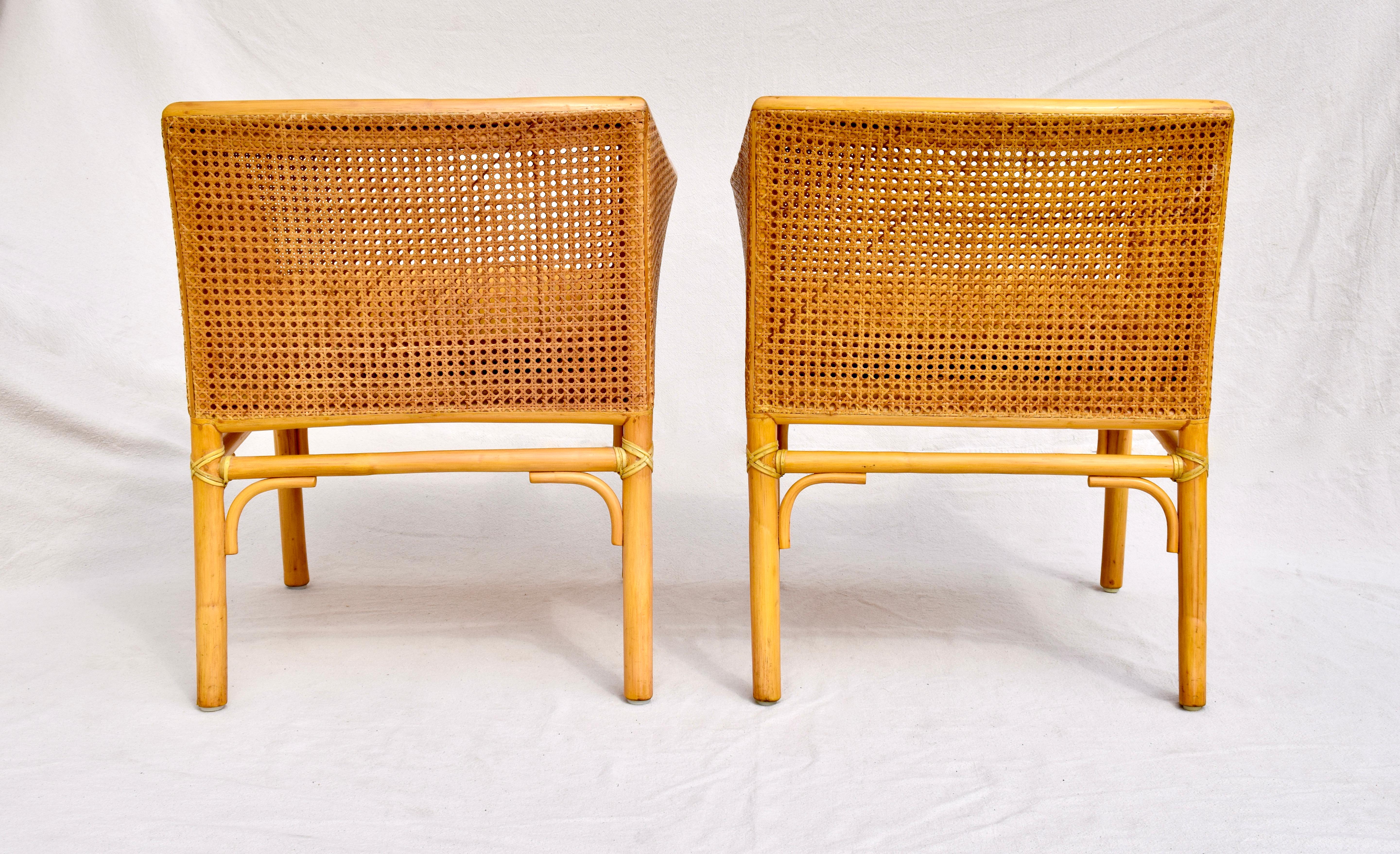 McGuire Organic Modern Double Caned Rattan Pair of Chairs In Good Condition In Southampton, NJ