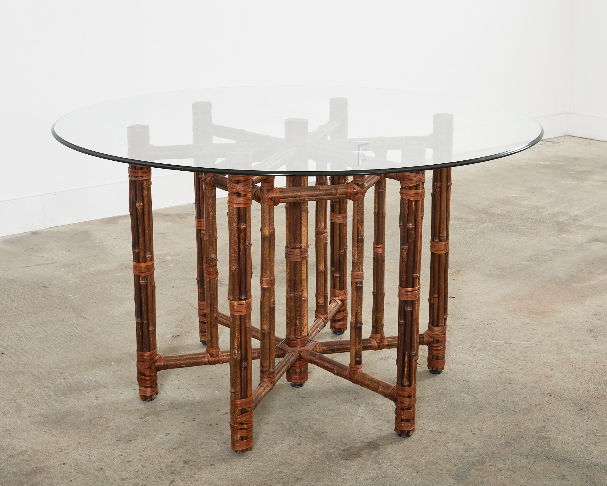 McGuire Organic Modern Hexagonal Bamboo Rattan Dining Table 11