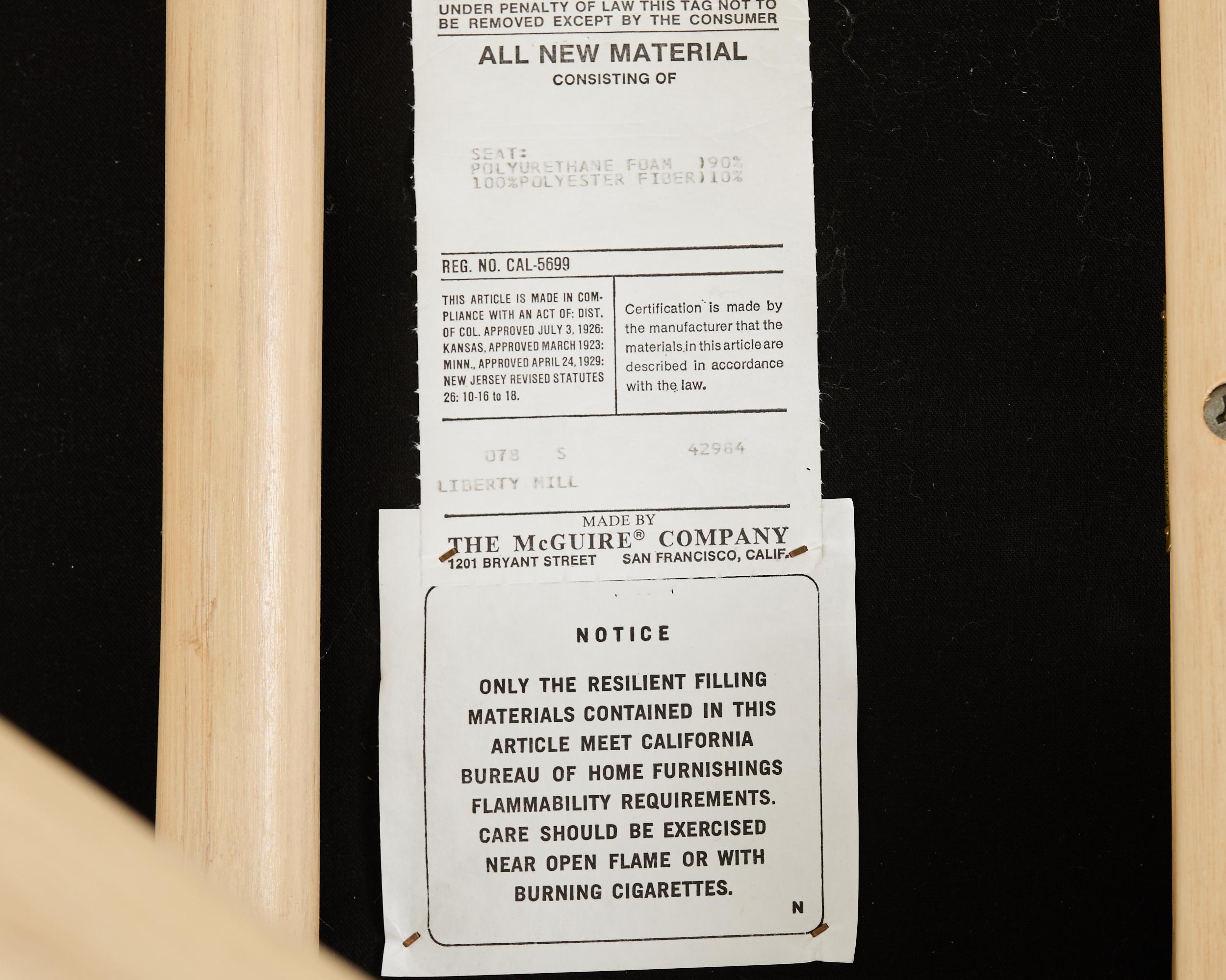 McGuire Banco moderno orgánico de ratán lacado con reposapiés en venta 1