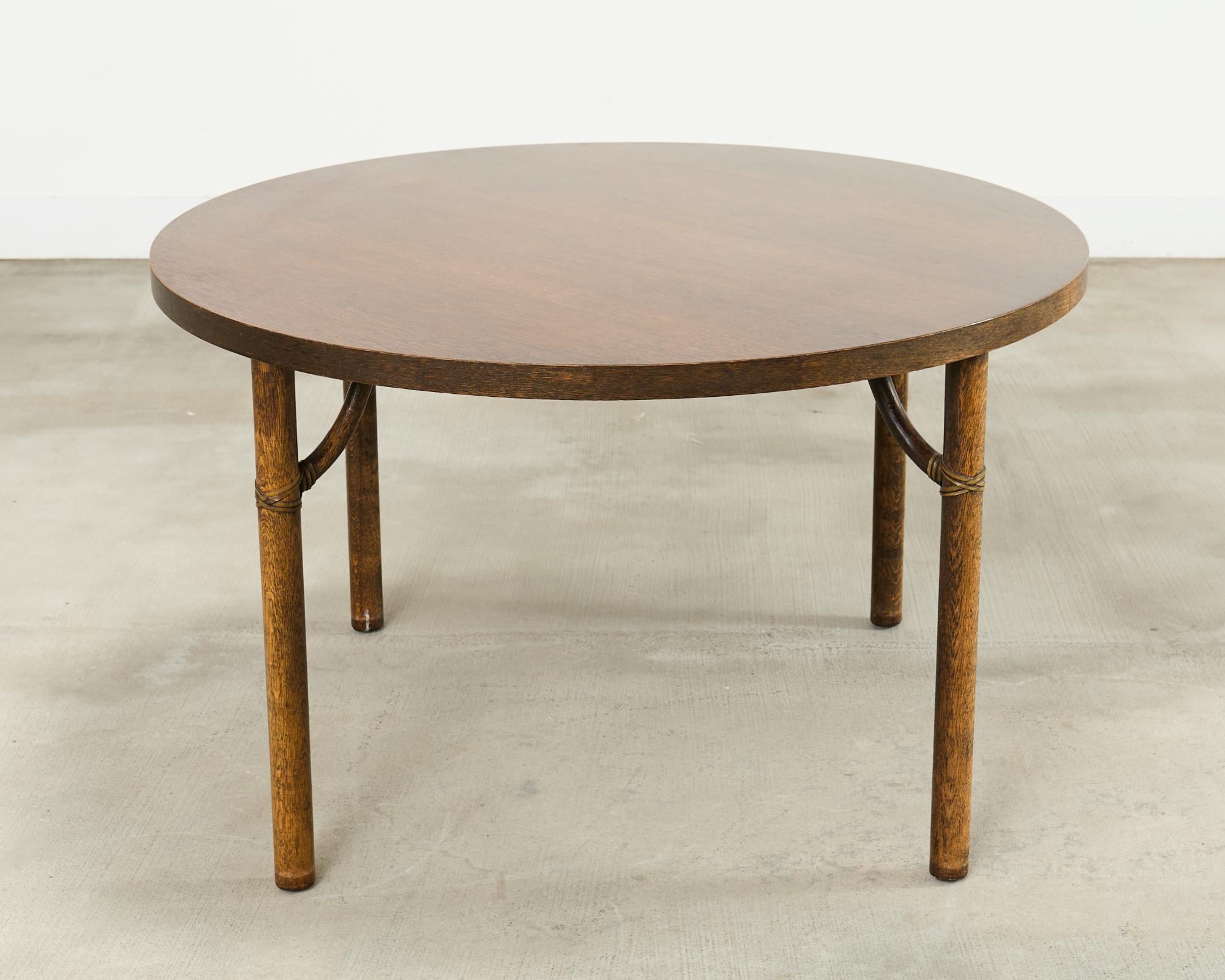McGuire Organic Modern Oak Card Games or Dining Table In Good Condition For Sale In Rio Vista, CA