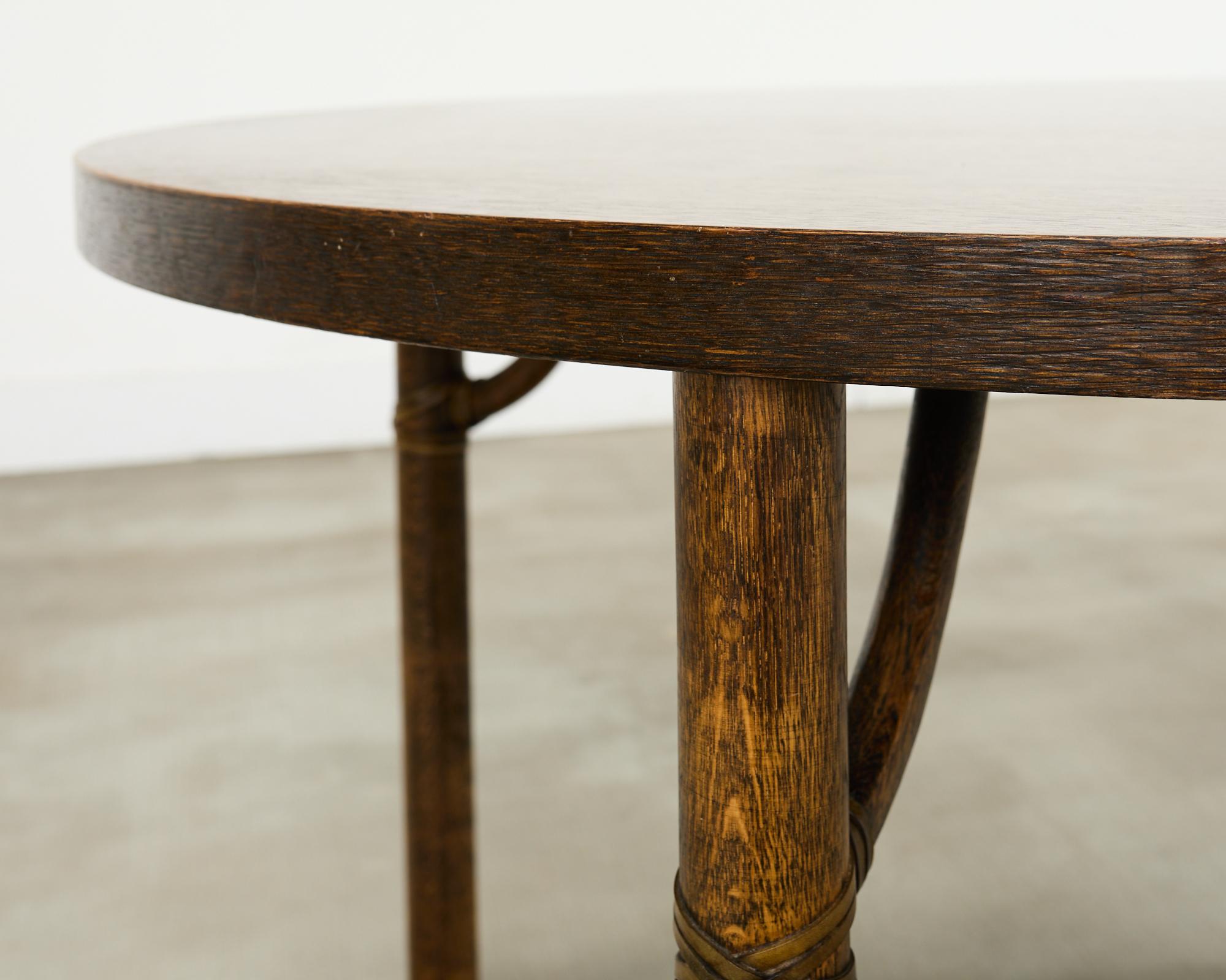 McGuire Organic Modern Oak Card Games or Dining Table For Sale 1