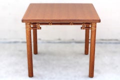 Mesa de juego de comedor de ratán de bambú, roble, moderna y orgánica McGuire