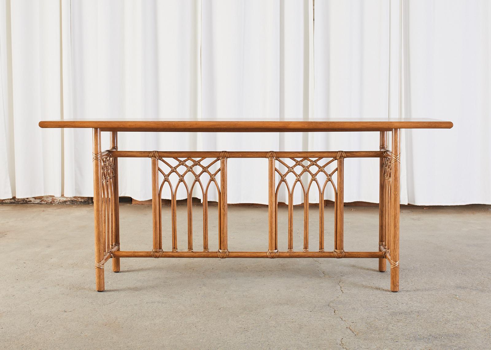 McGuire Organic Modern Oak Rattan Console Table 13