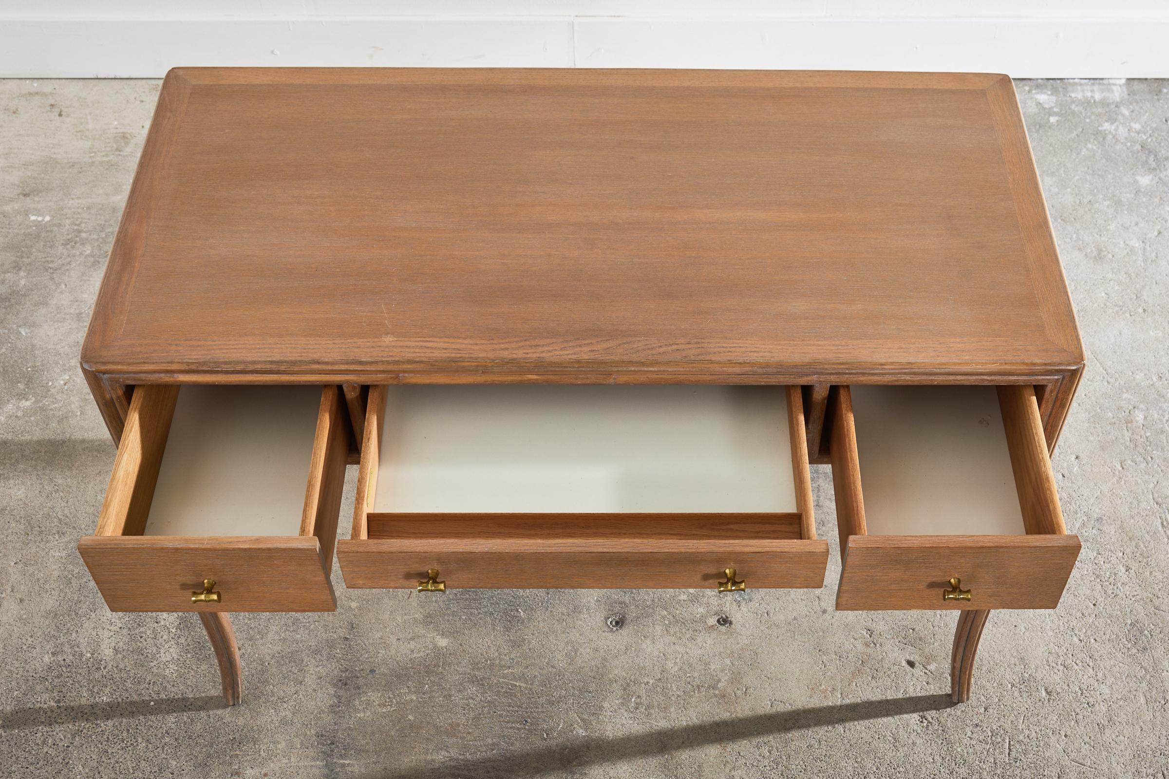 McGuire Organic Modern Oak Rattan Writing Table Desk 2