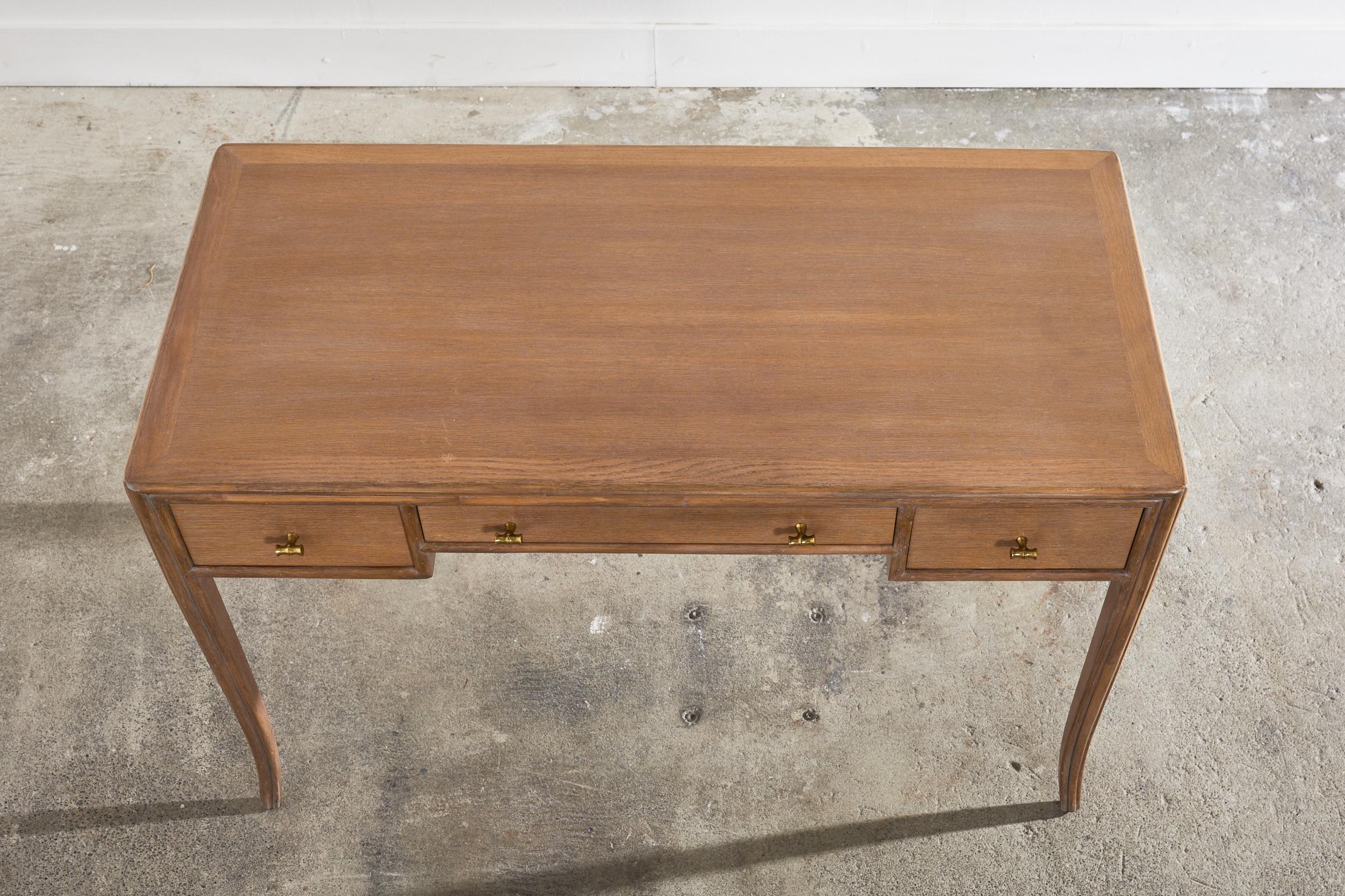 Hand-Crafted McGuire Organic Modern Oak Rattan Writing Table Desk