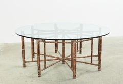 McGuire Organic Modern Octagonal Bamboo Rattan Dining Table