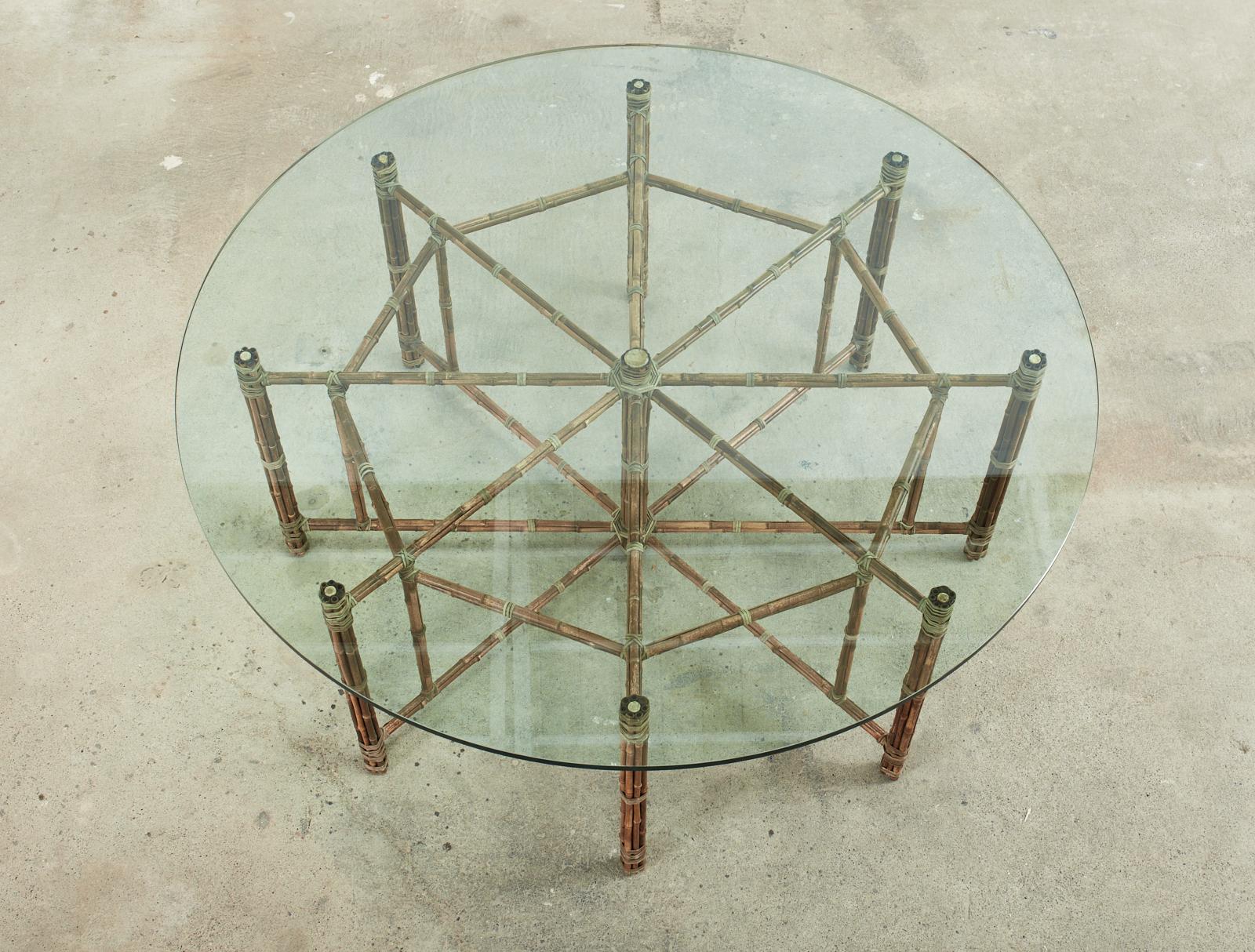 American McGuire Organic Modern Octagonal Bamboo Rattan Dining Table