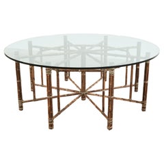 Vintage McGuire Organic Modern Octagonal Bamboo Rattan Dining Table 