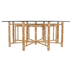 McGuire Organic Modern Octagonal Blonde Bamboo Dining Table