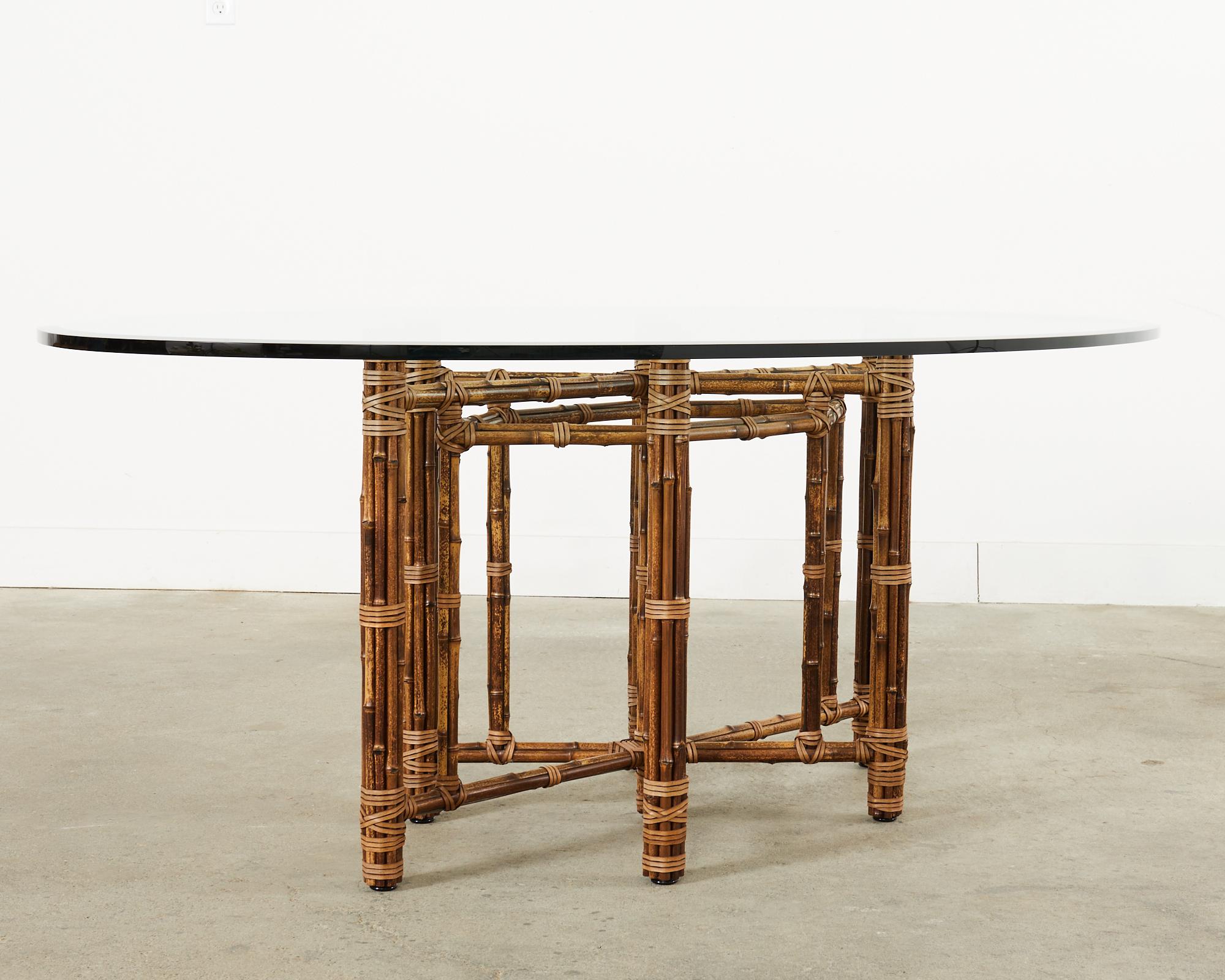 McGuire Organic Modern Oval Bamboo Rattan Dining Table 3