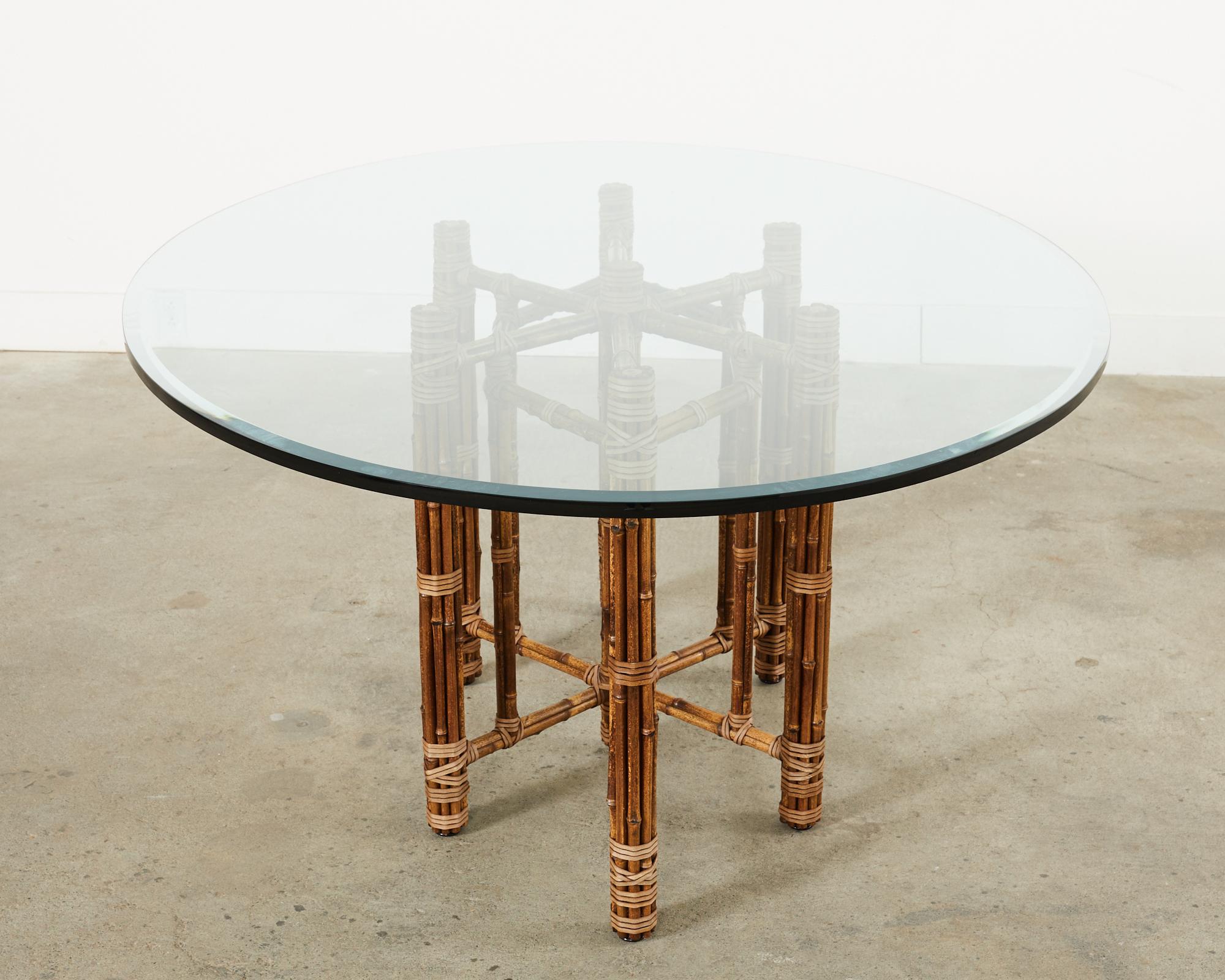 McGuire Organic Modern Oval Bamboo Rattan Dining Table 7