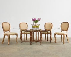 Tavolo da pranzo moderno organico McGuire in rattan di bambù ovale