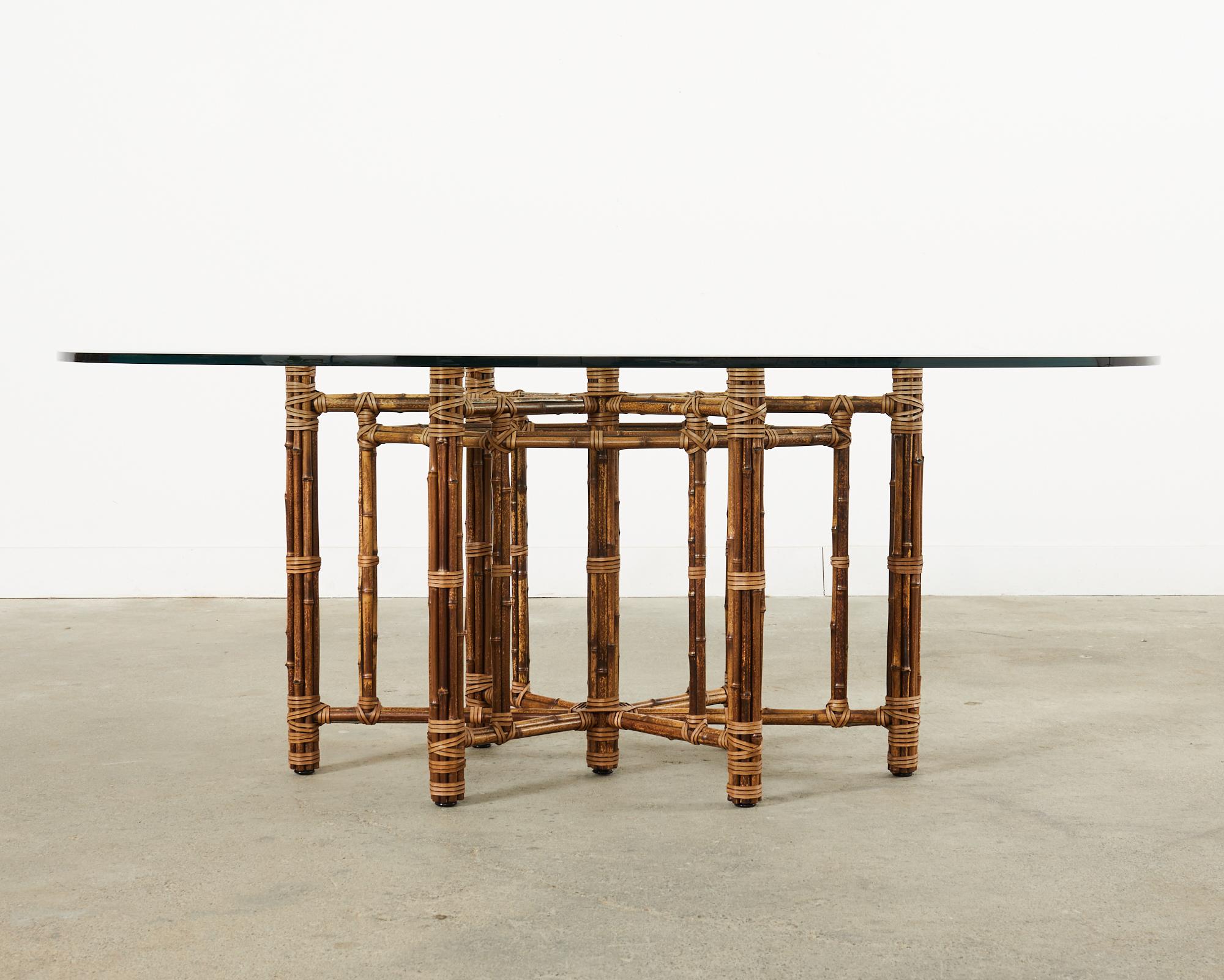 McGuire Organic Modern Oval Bamboo Rattan Dining Table 12