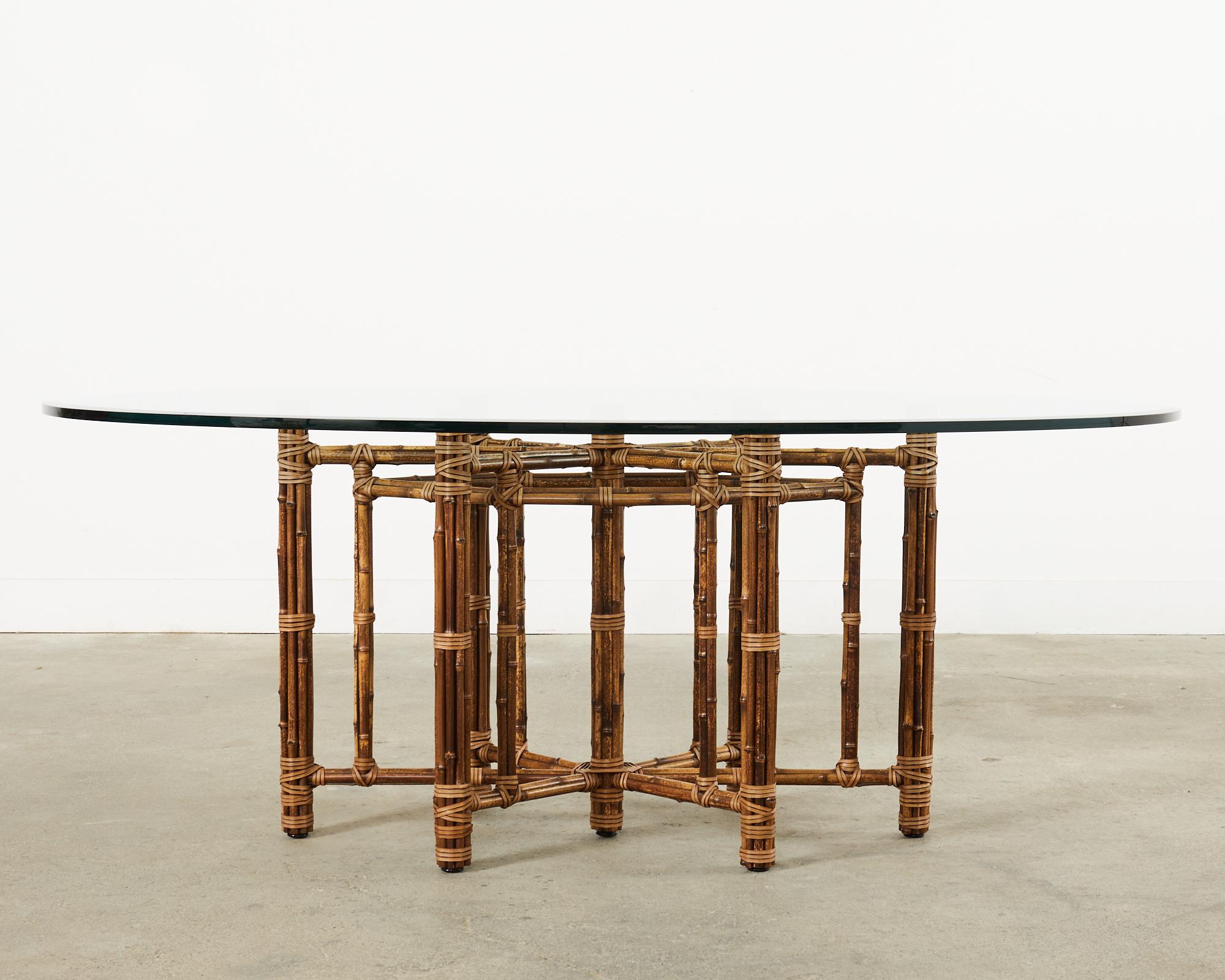 American McGuire Organic Modern Oval Bamboo Rattan Dining Table