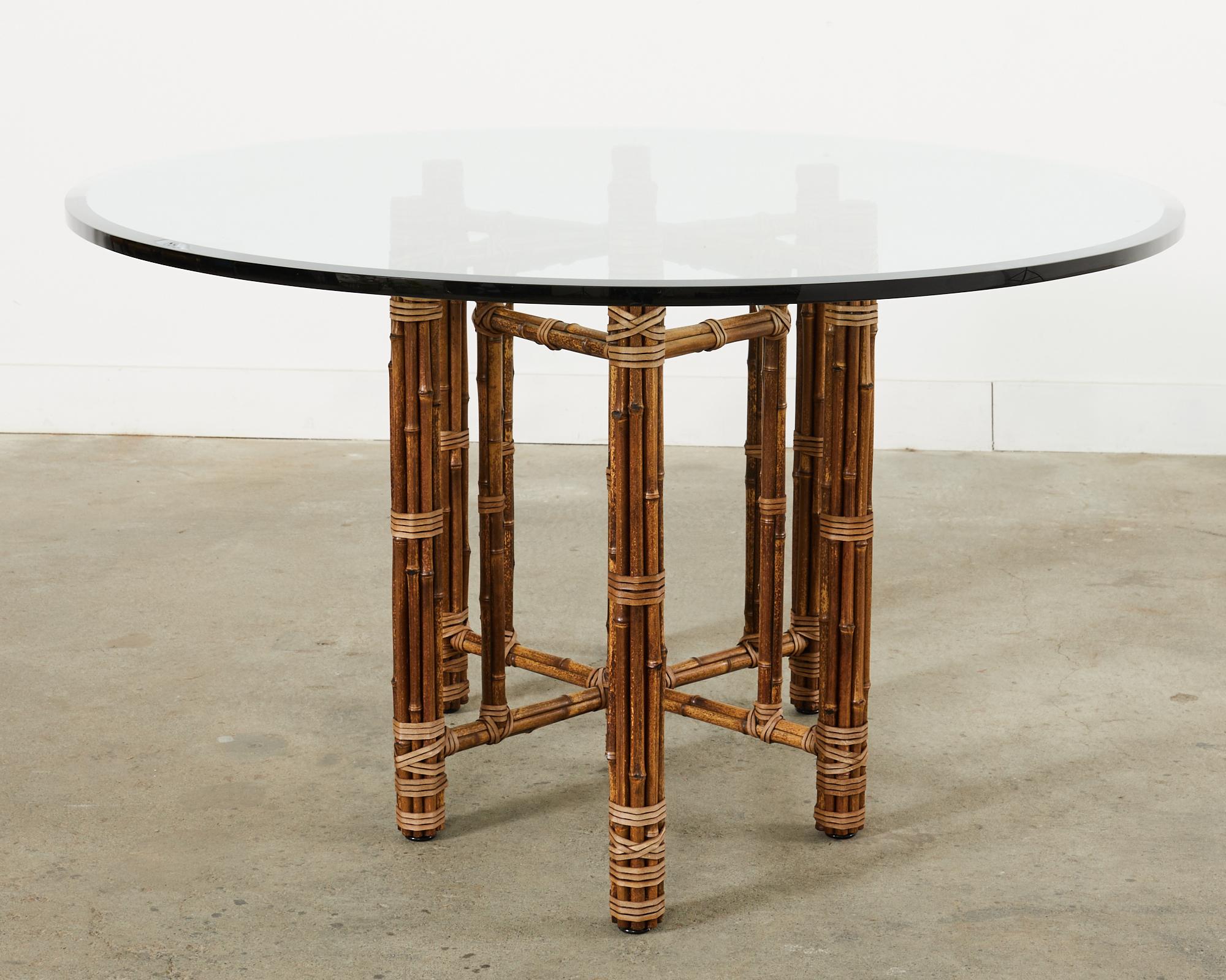 McGuire Organic Modern Oval Bamboo Rattan Dining Table 1