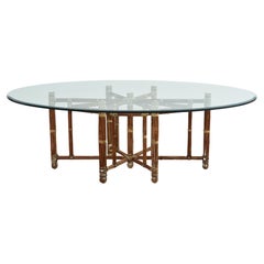 Vintage McGuire Organic Modern Oval Bamboo Rattan Dining Table