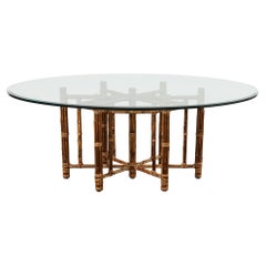 McGuire Organic Modern Oval Bamboo Rattan Dining Table