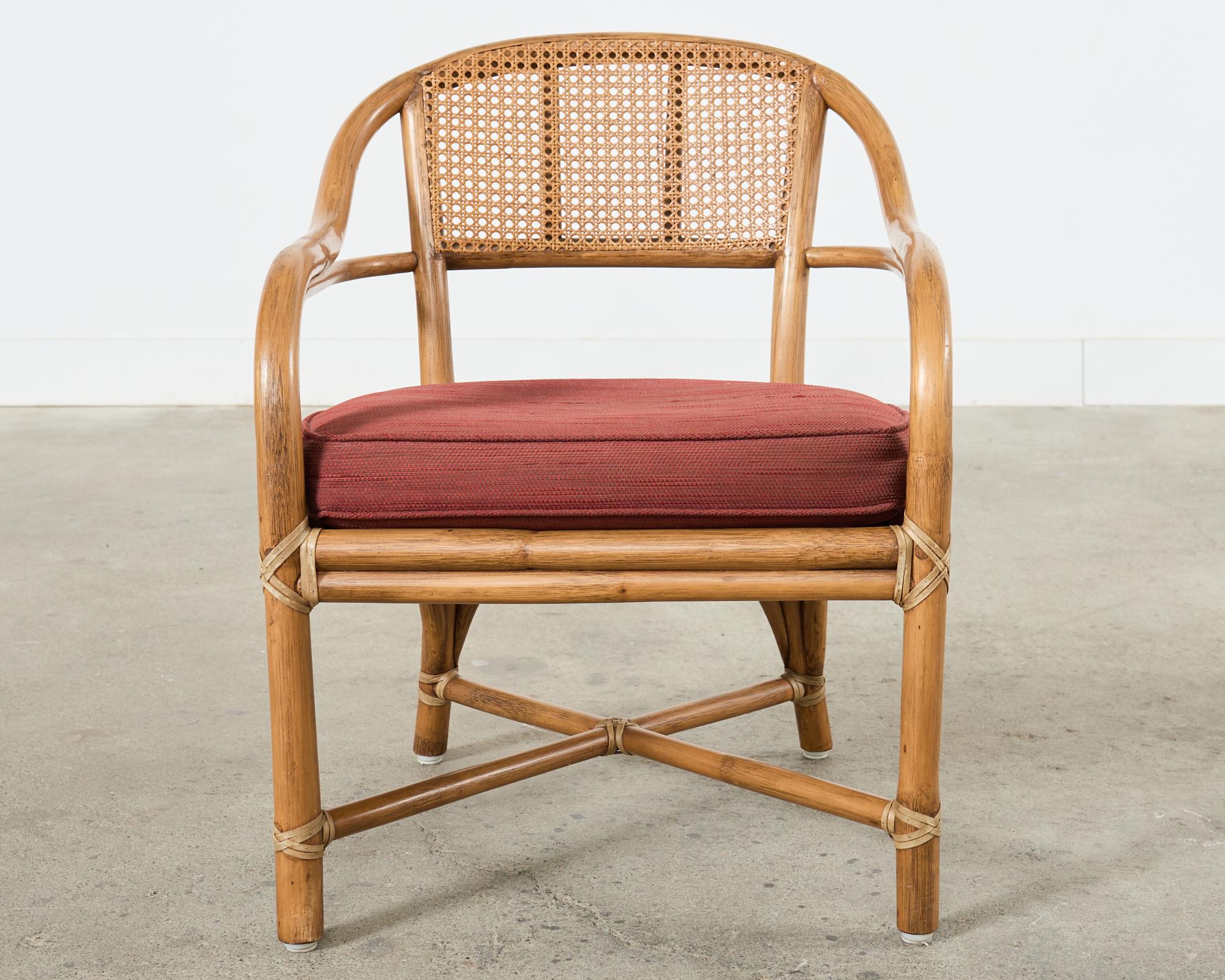 American McGuire Organic Modern Rattan and Cane Back Armchair For Sale
