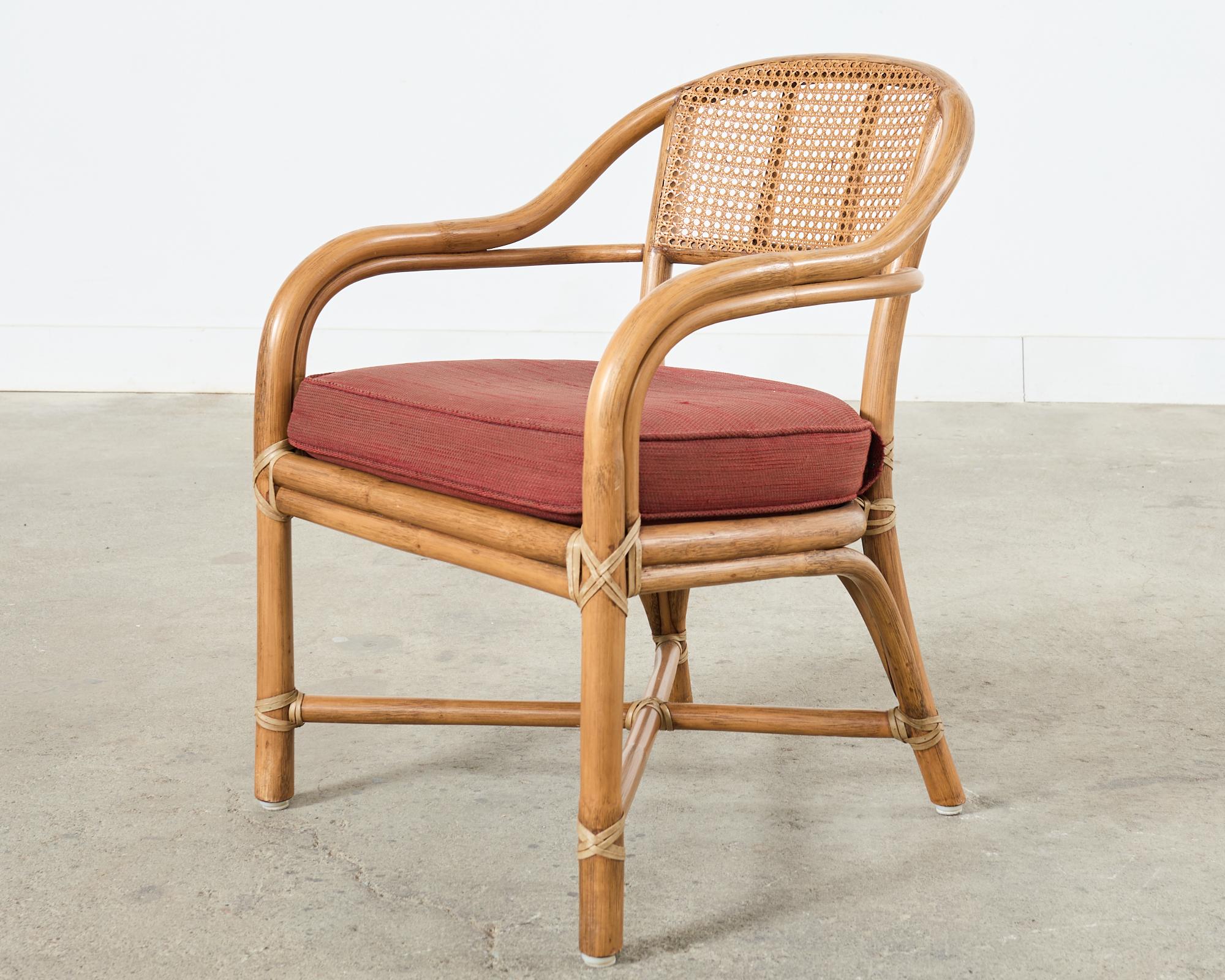 McGuire Organic Modern Rattan and Cane Back Armchair In Good Condition For Sale In Rio Vista, CA