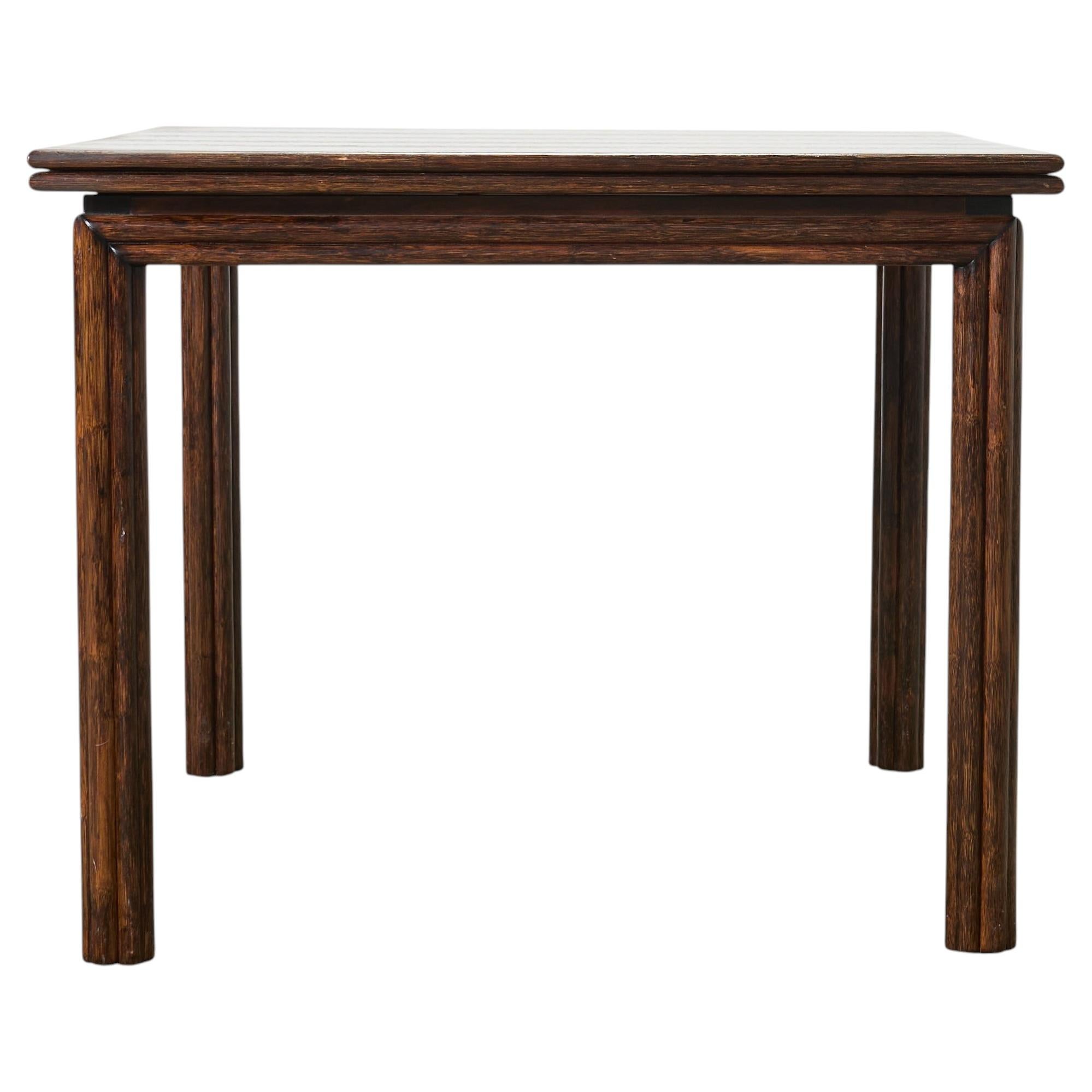 Pre-owned Mcguire Organic Modern Rattan And Oak Flip-top Games Table In Brown