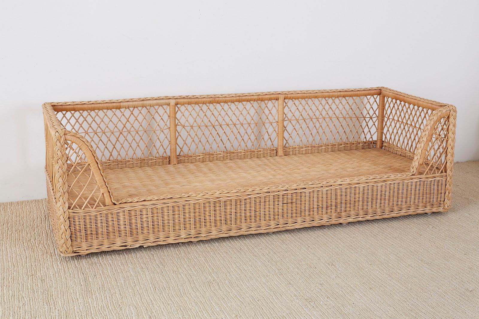 McGuire Organic Modern Rattan and Wicker Daybed Sofa 3