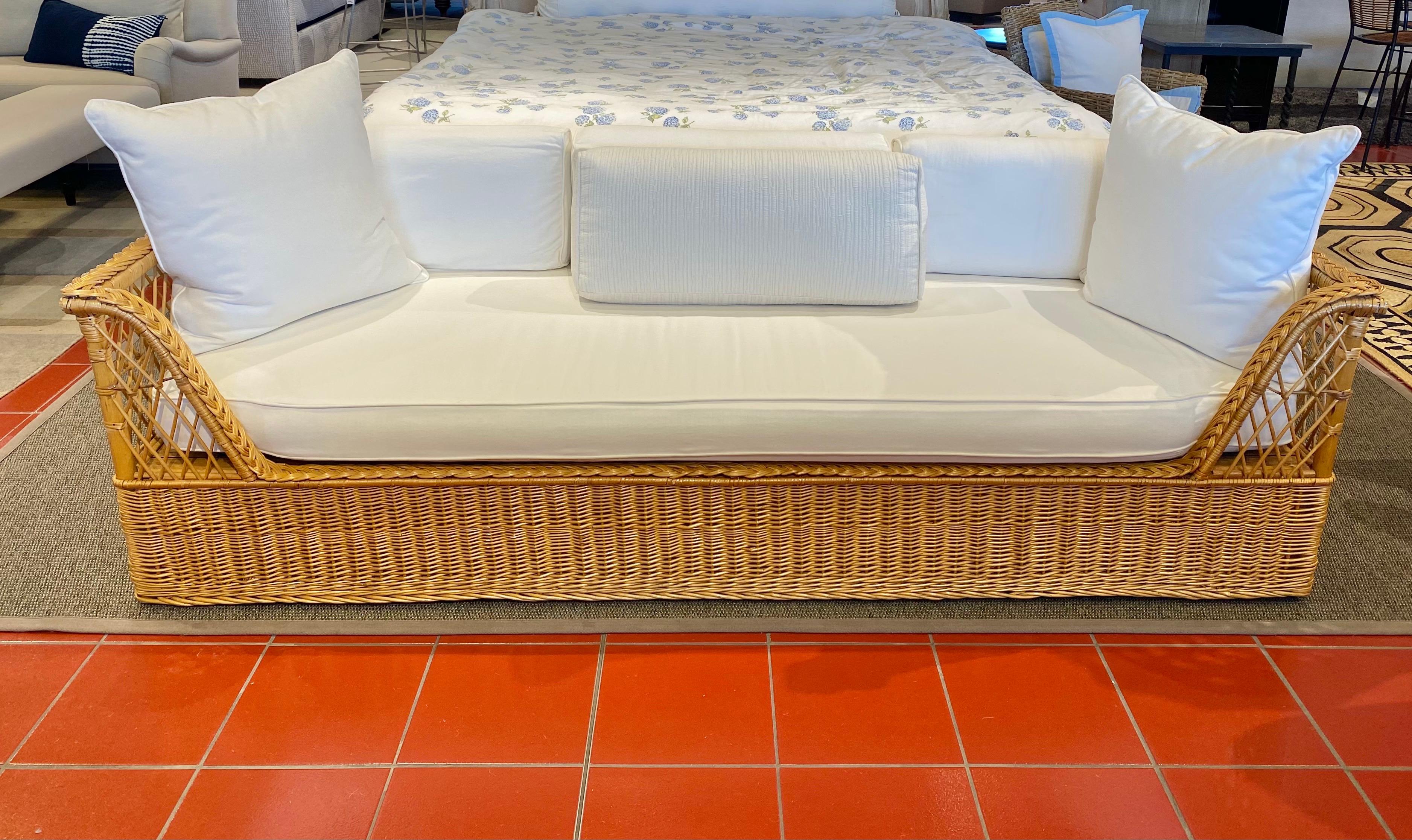McGuire organic modern rattan and wicker daybed sofa.

Measures: 92