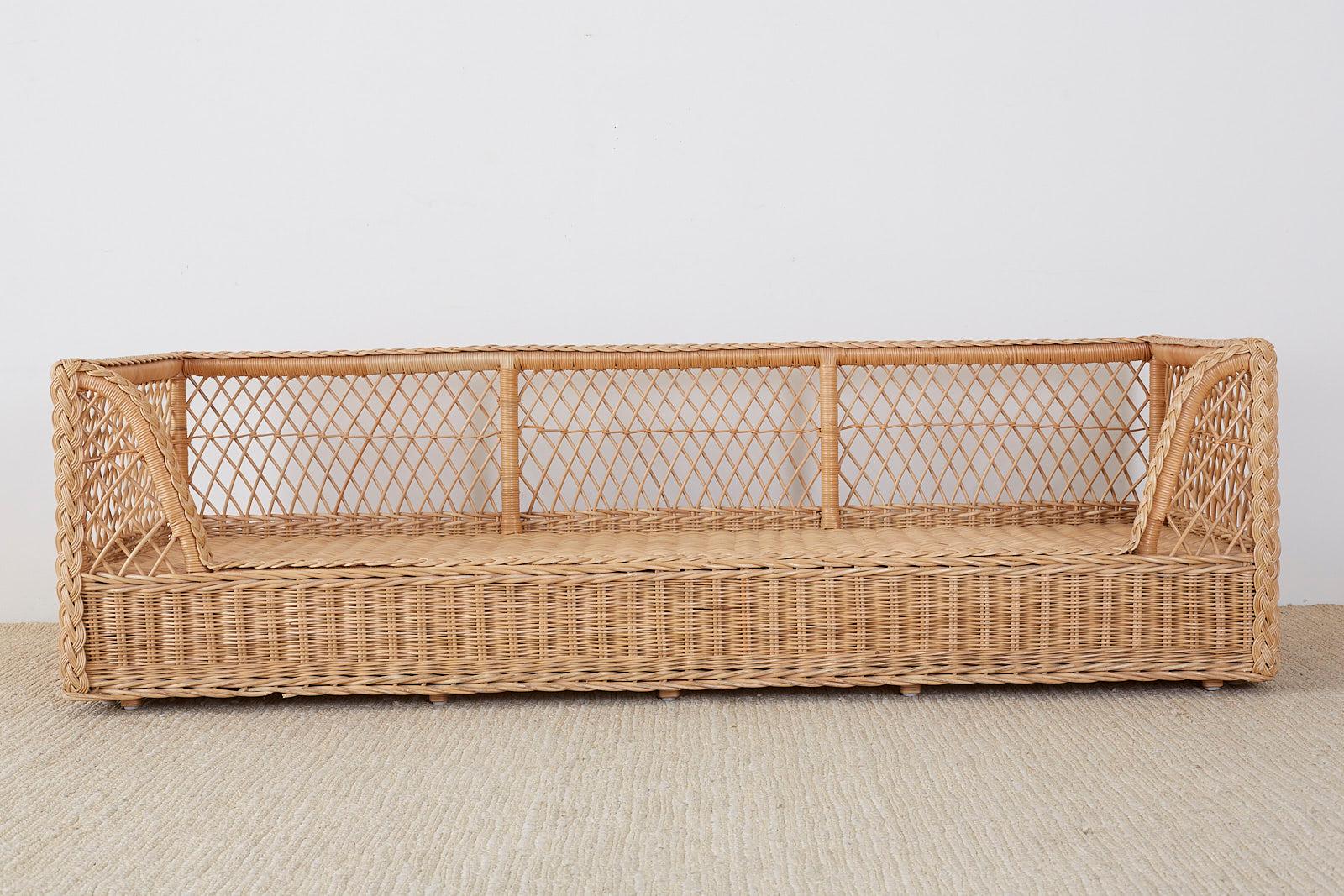 American McGuire Organic Modern Rattan and Wicker Daybed Sofa
