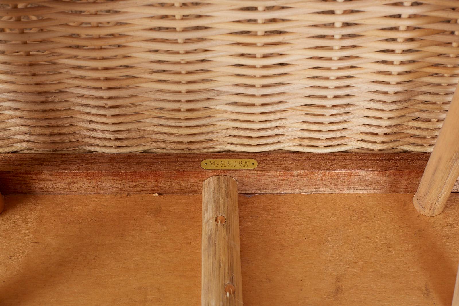 Hand-Crafted McGuire Organic Modern Rattan and Wicker Daybed Sofa