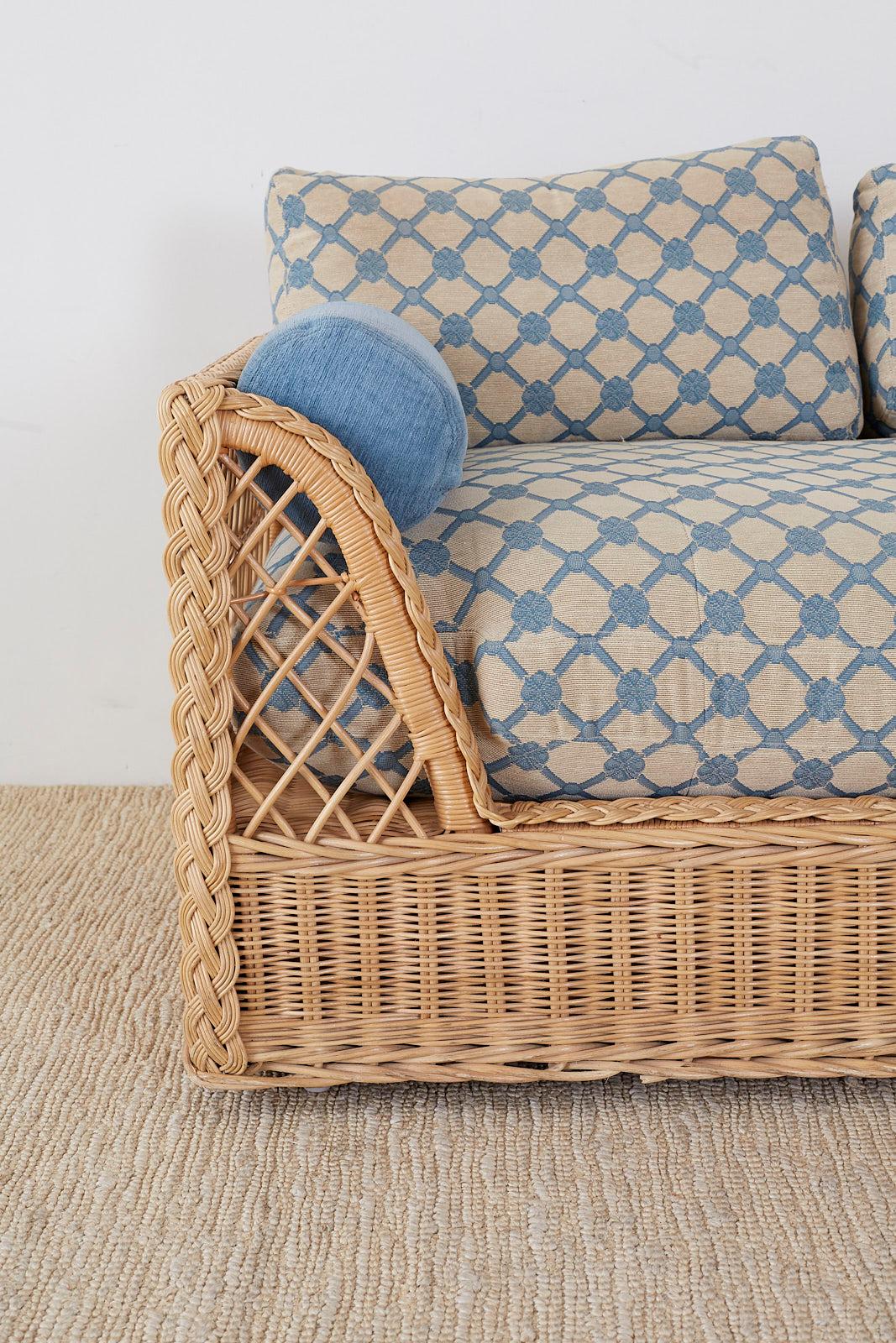 20th Century McGuire Organic Modern Rattan and Wicker Daybed Sofa