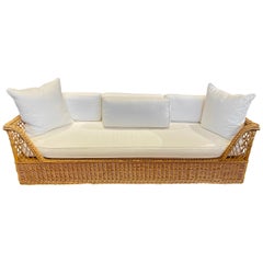 McGuire Organic Modern Rattan and Wicker Daybed Sofa