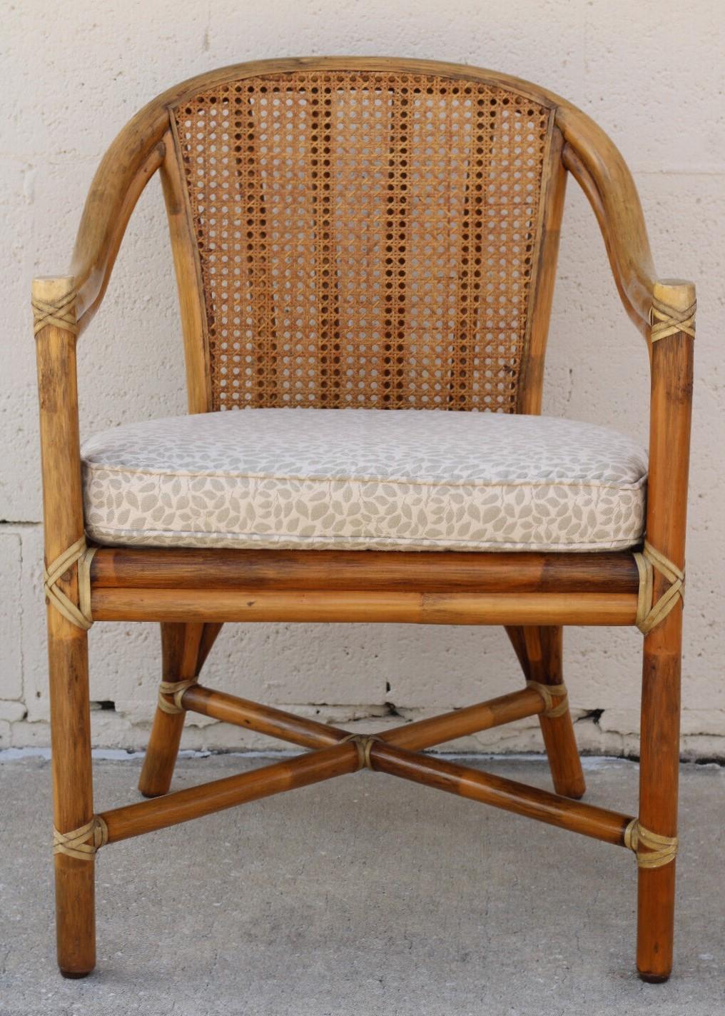 McGuire - Poltrone moderne organiche in rattan con schienale a canne di bambù, una coppia in vendita 12
