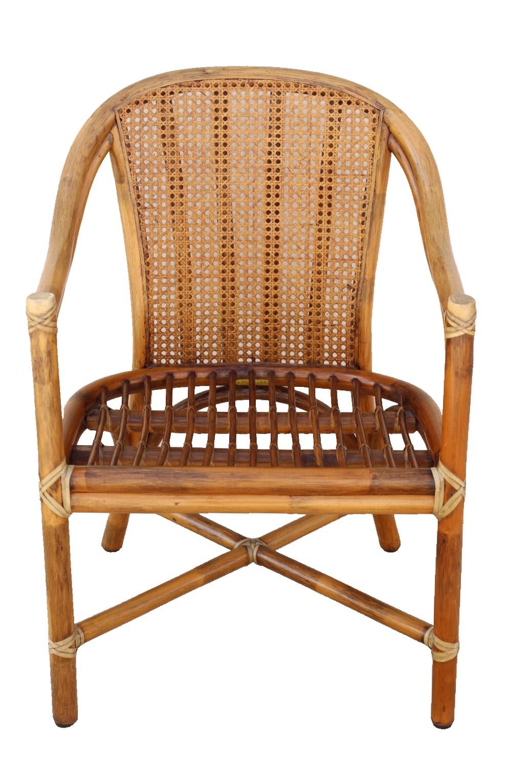 XX secolo McGuire - Poltrone moderne organiche in rattan con schienale a canne di bambù, una coppia in vendita