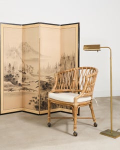 McGuire Organic Modern Rattan Barrel-Back Dining Chair