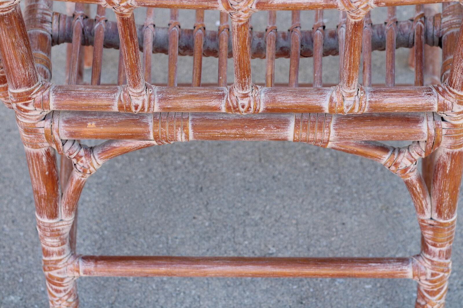 Juego de seis sillas de comedor catedral de ratán de bambú orgánico moderno McGuire en venta 5
