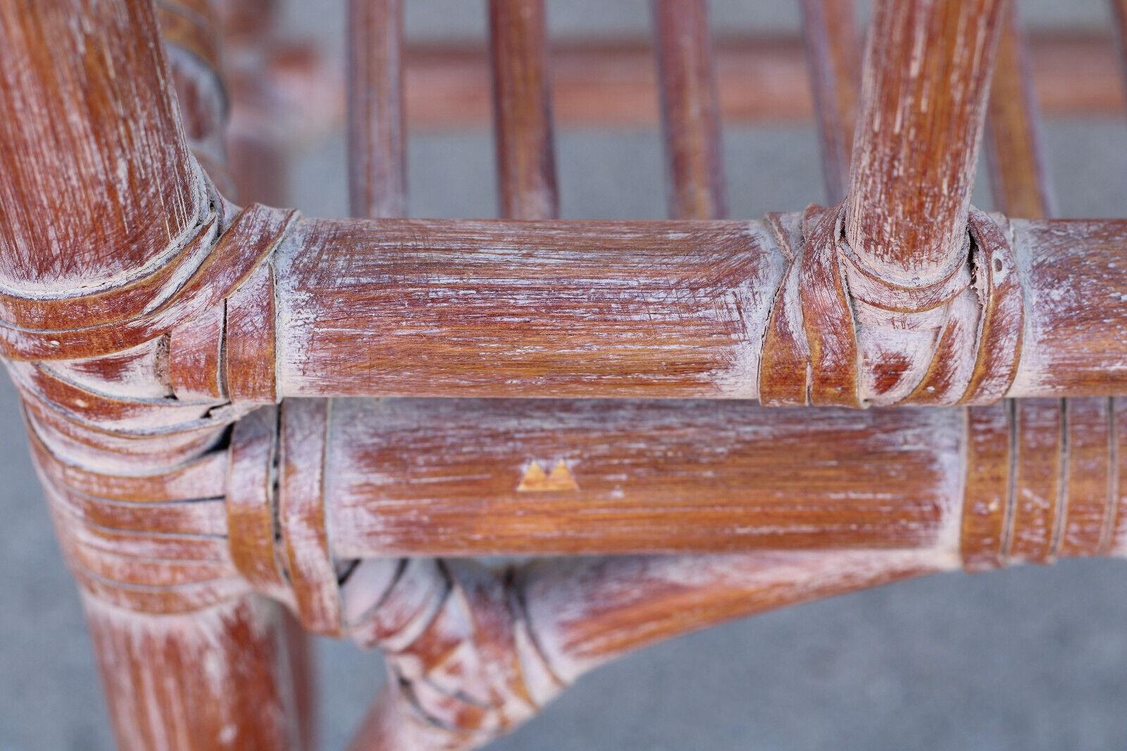 Juego de seis sillas de comedor catedral de ratán de bambú orgánico moderno McGuire en venta 7