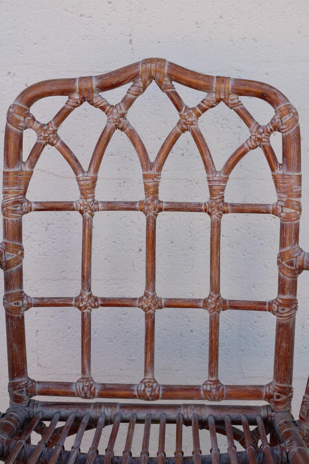 Juego de seis sillas de comedor catedral de ratán de bambú orgánico moderno McGuire en venta 9
