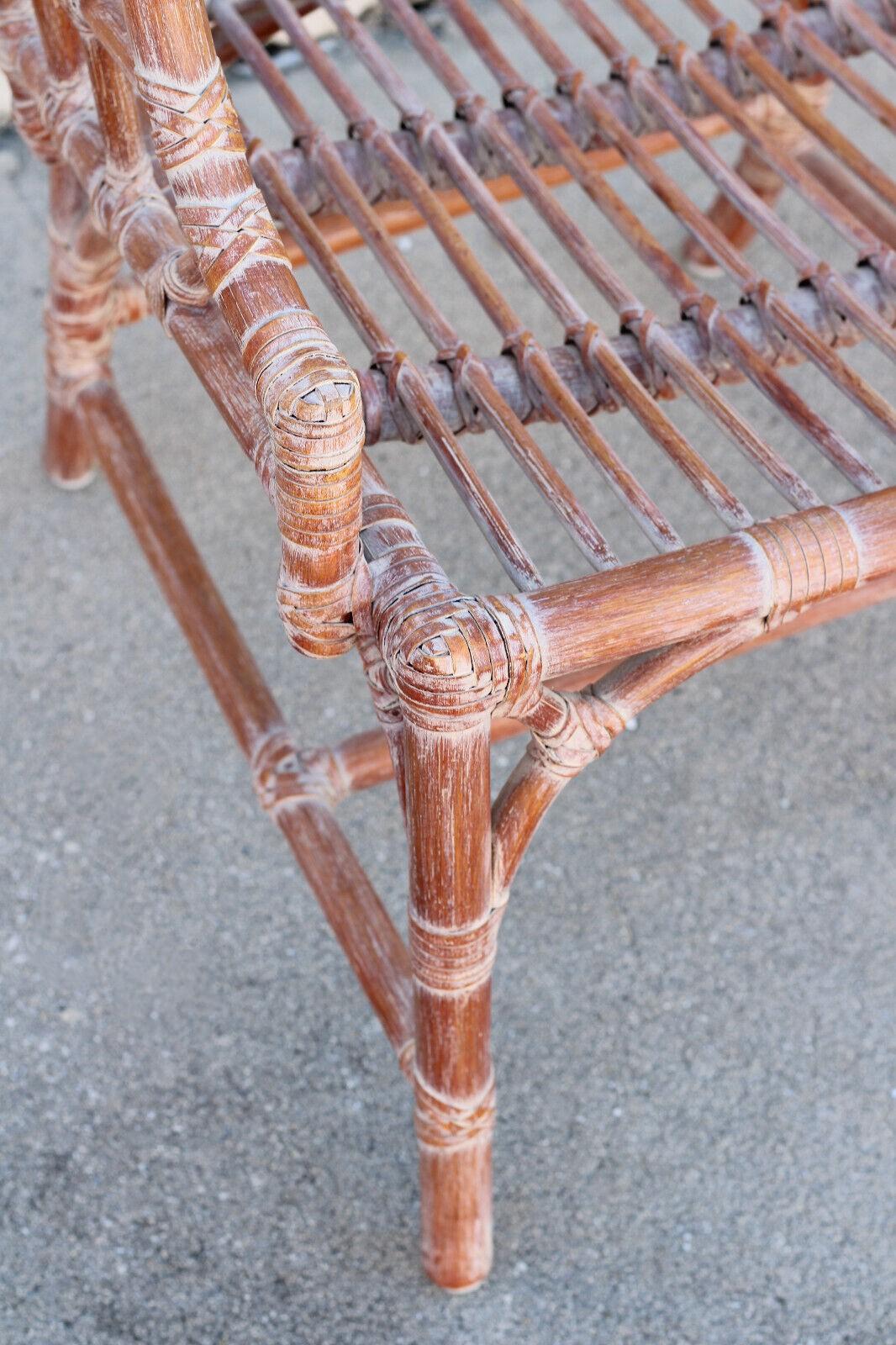Juego de seis sillas de comedor catedral de ratán de bambú orgánico moderno McGuire en venta 11