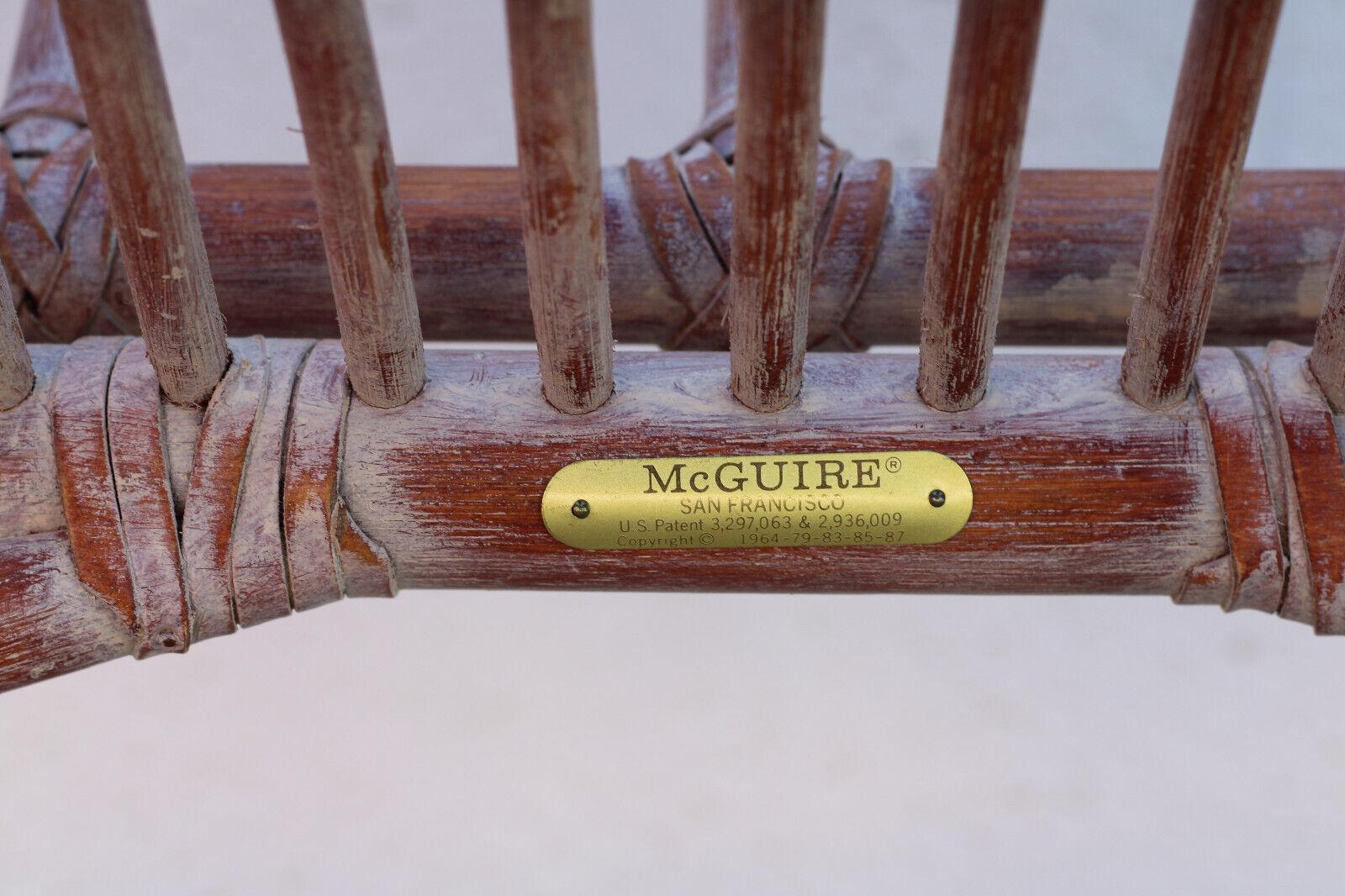 Juego de seis sillas de comedor catedral de ratán de bambú orgánico moderno McGuire en venta 12